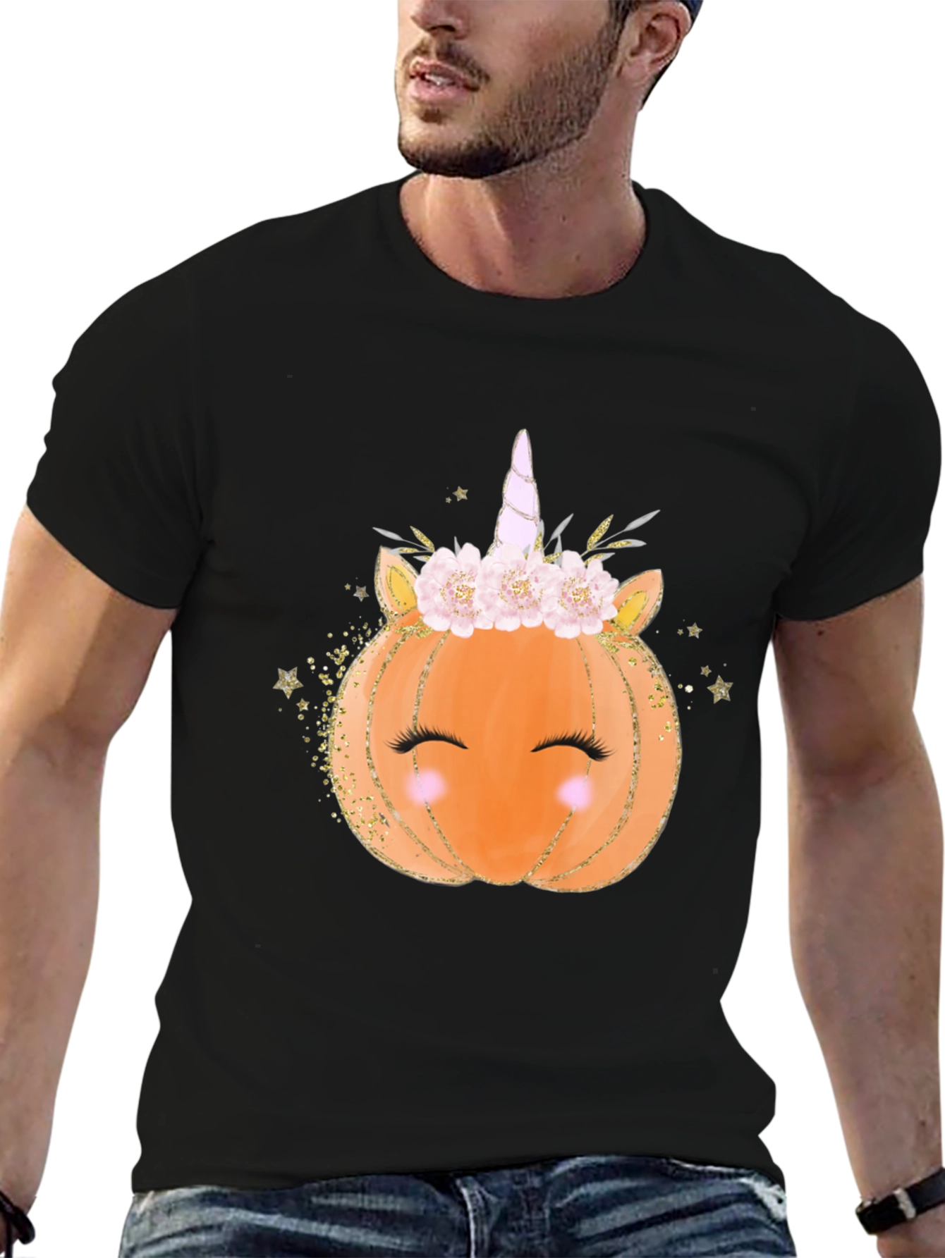 Unicorn Pumpkin Halloween Graphic Tee