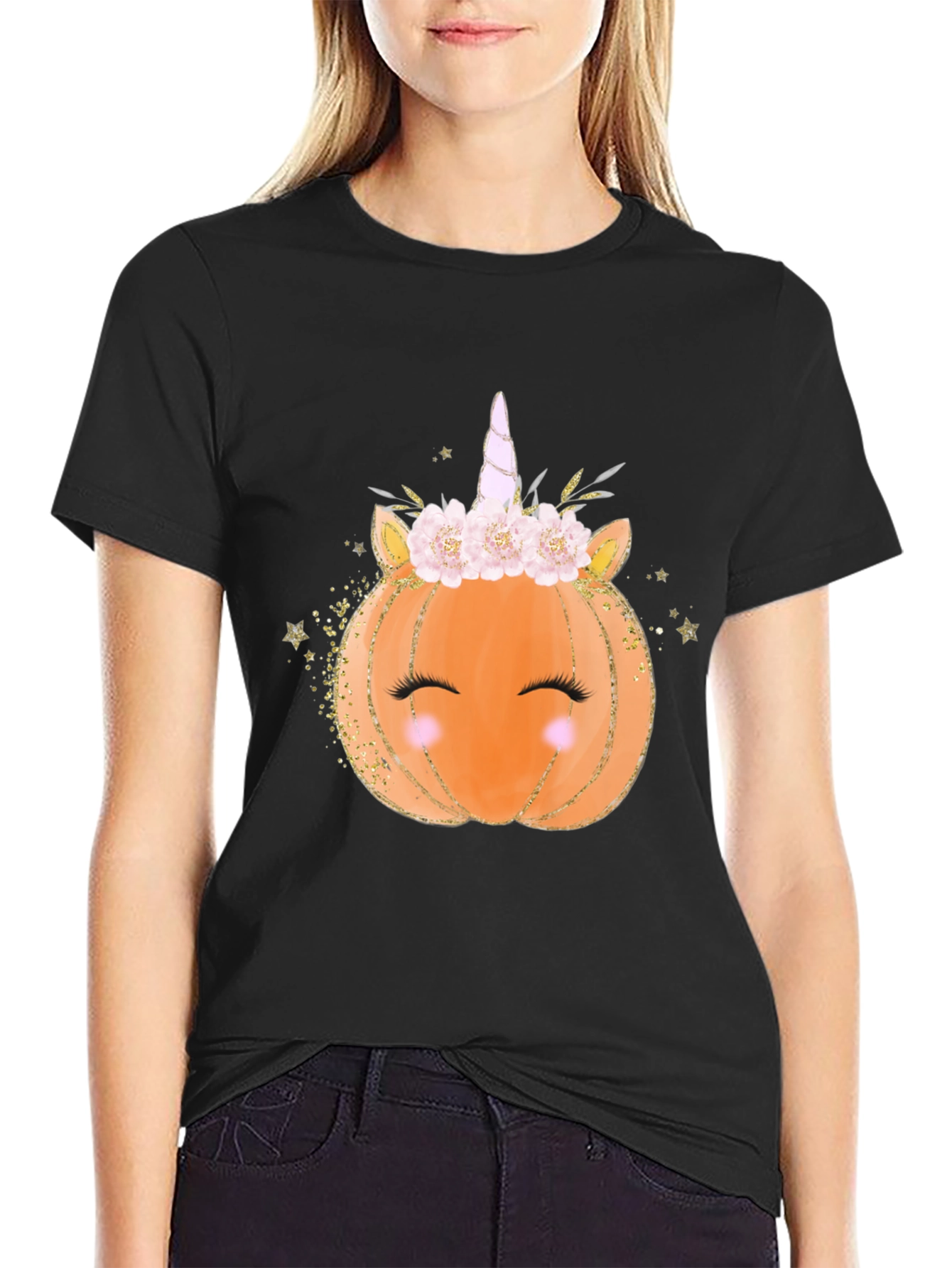 Unicorn Pumpkin Halloween Graphic Tee