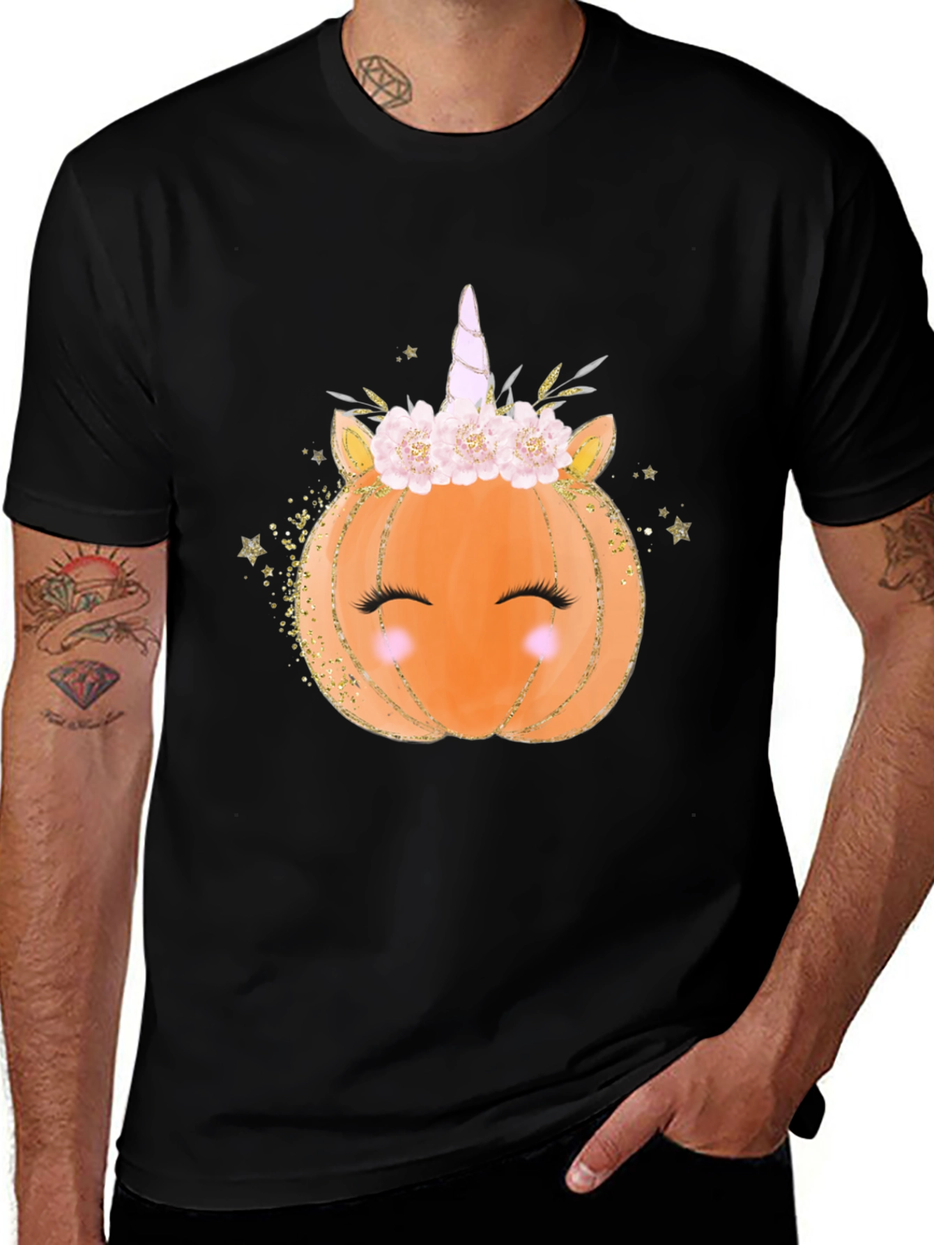 Unicorn Pumpkin Halloween Graphic Tee