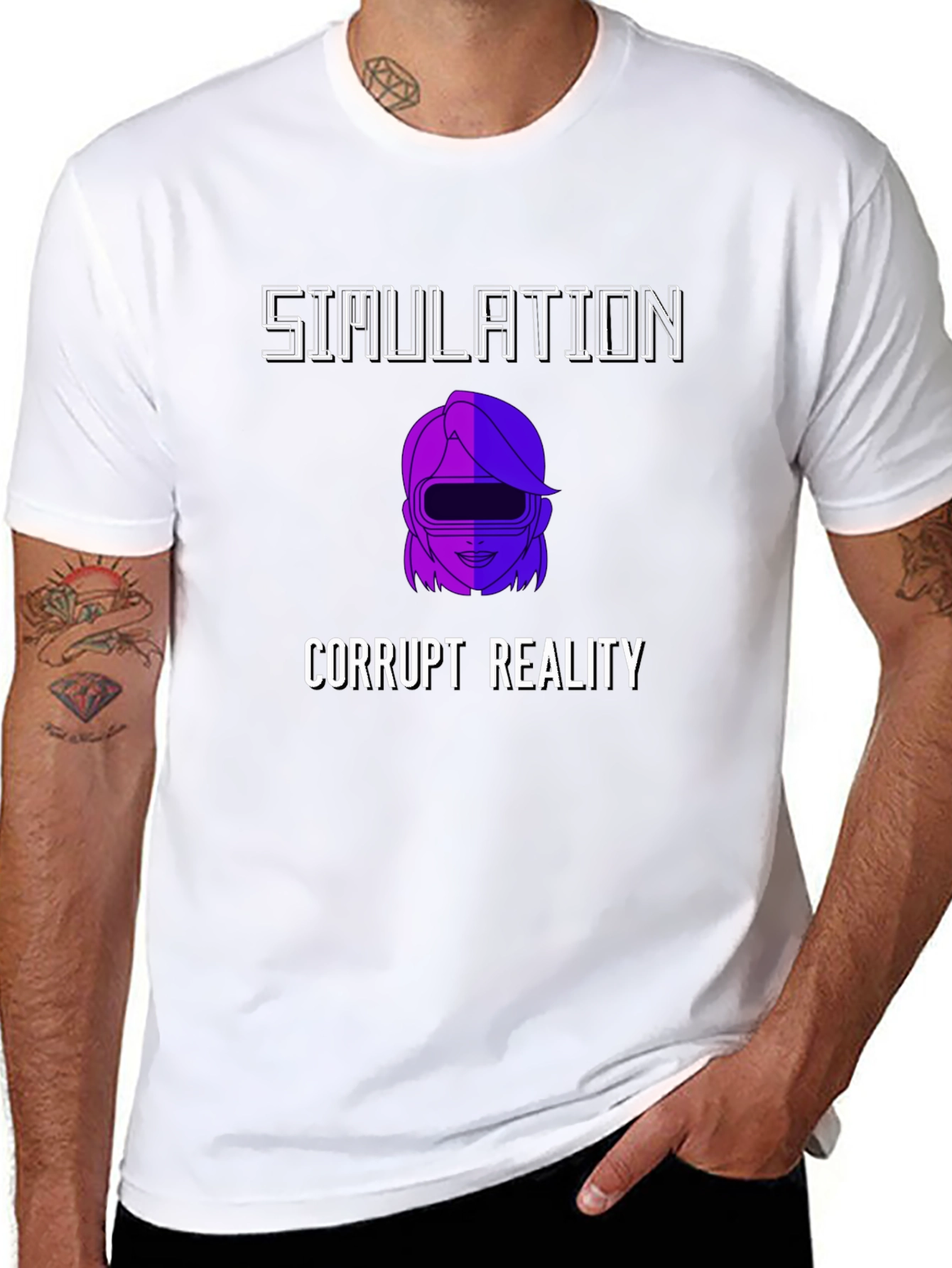 Simulation Corrupt Reality Graphic T-Shirt
