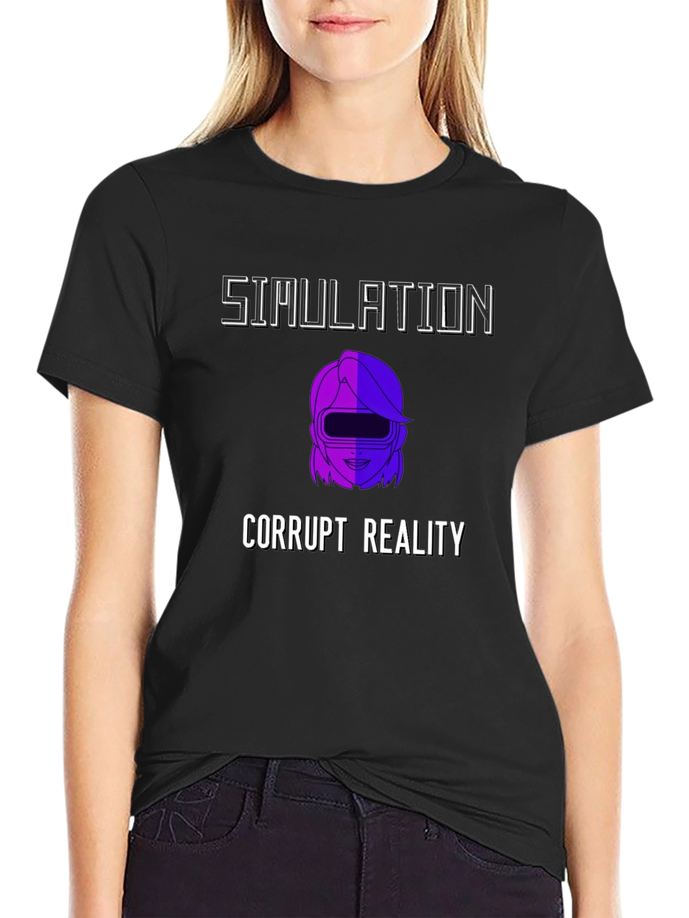Simulation Corrupt Reality Graphic T-Shirt