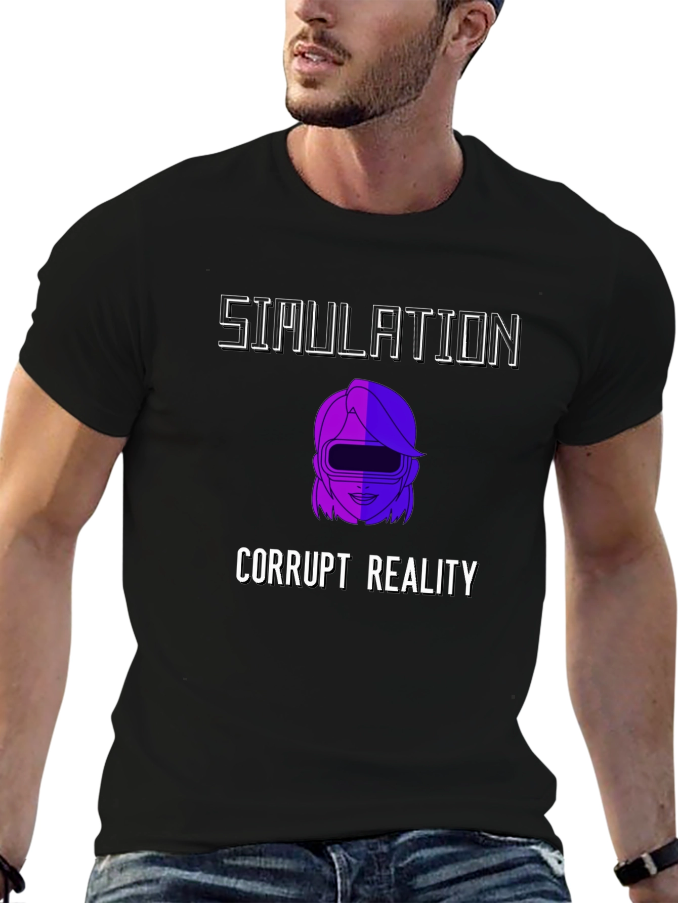 Simulation Corrupt Reality Graphic T-Shirt