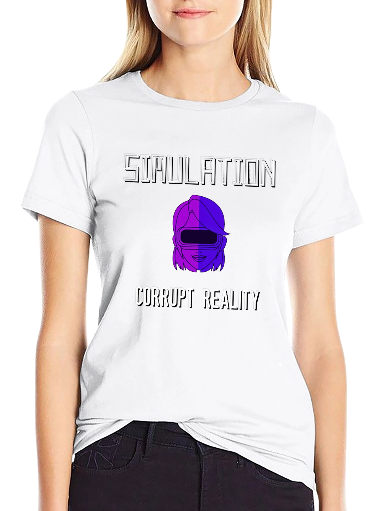Simulation Corrupt Reality Graphic T-Shirt