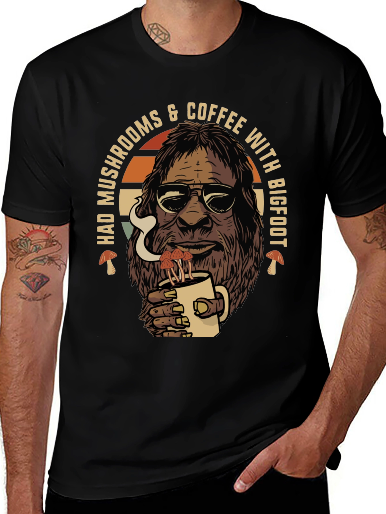 Bigfoot Mushroom Coffee T-Shirt