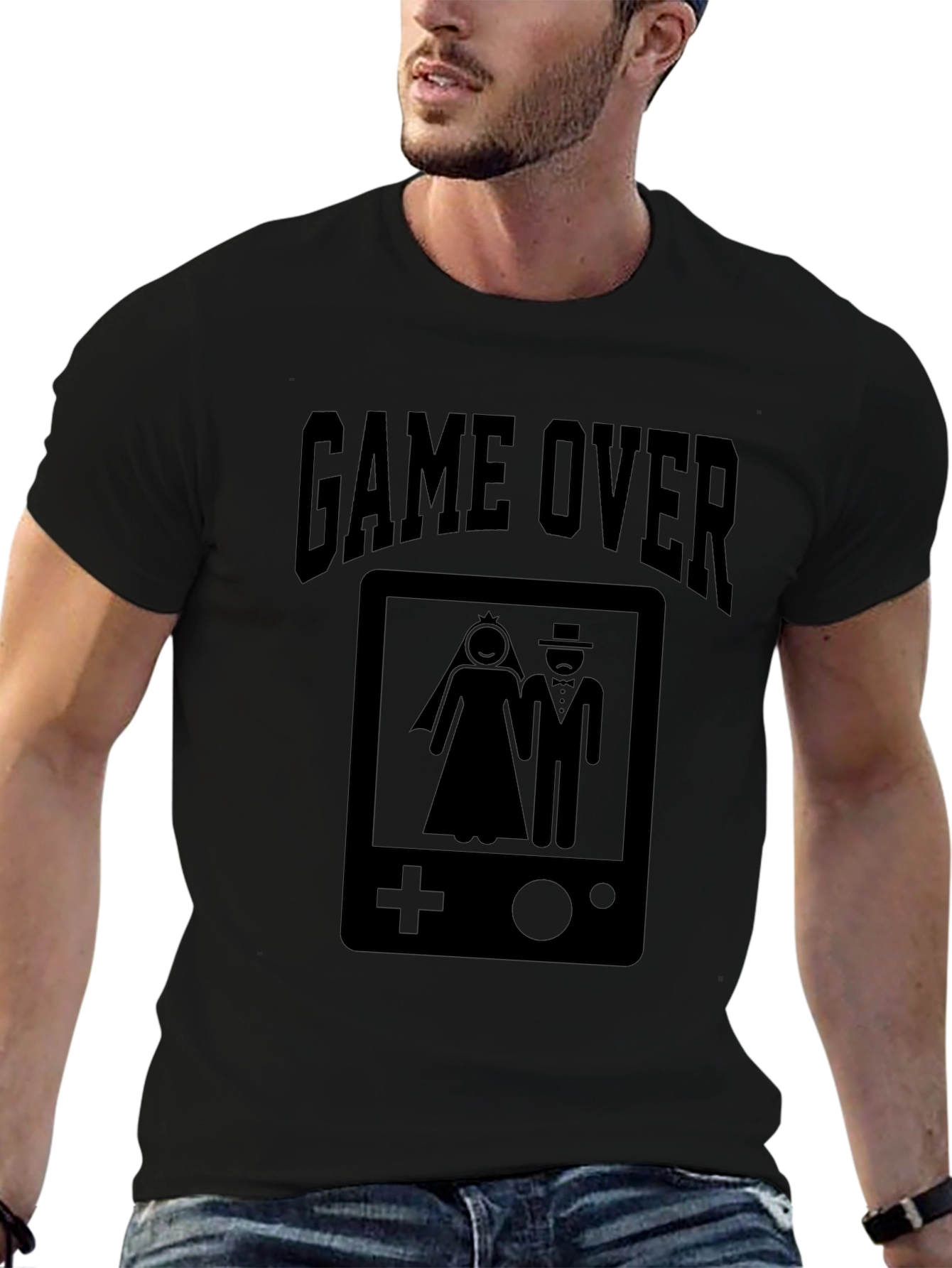 Game Over Wedding Gamer T-Shirt - Black