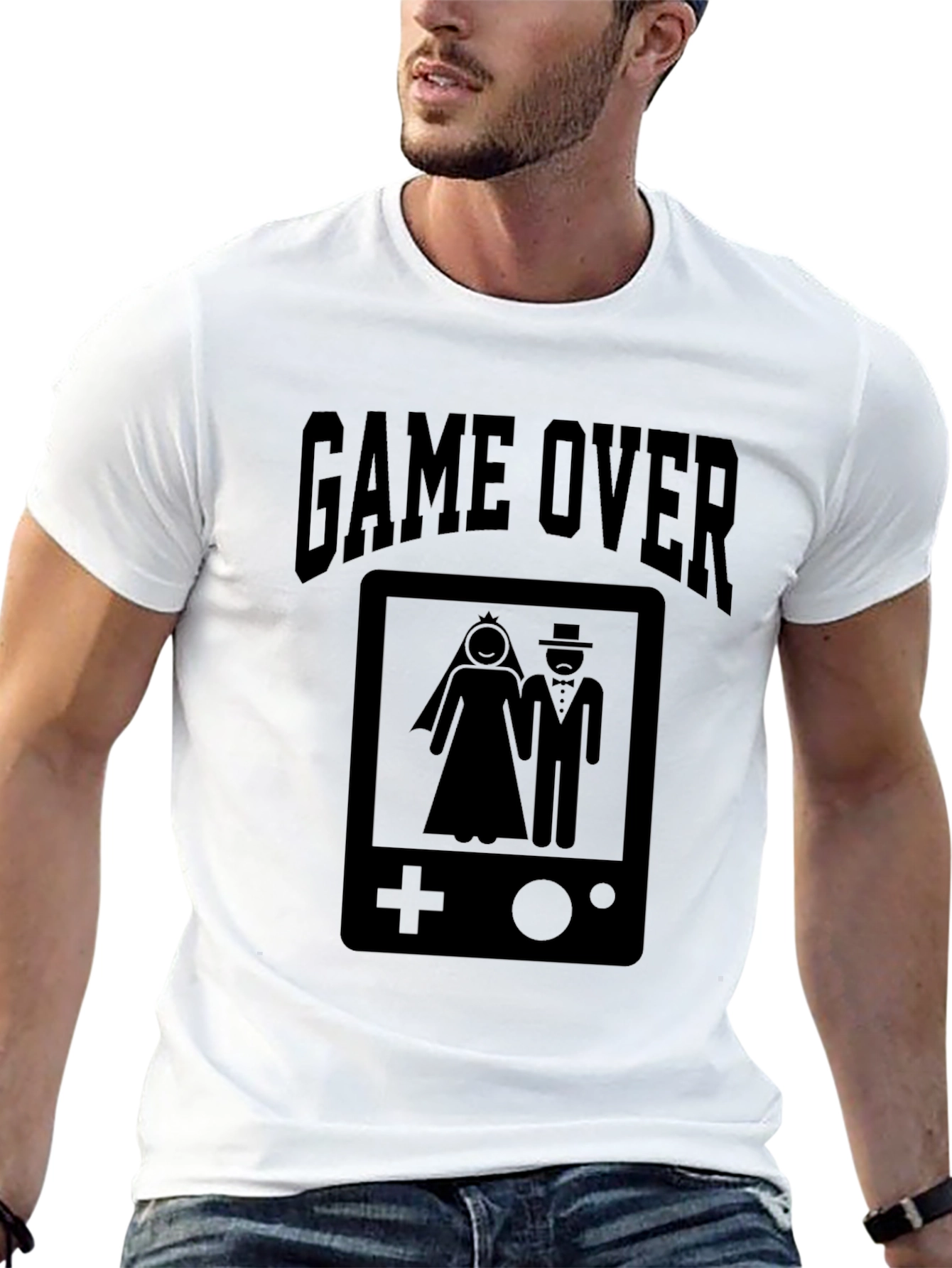 Game Over Wedding Gamer T-Shirt - Black