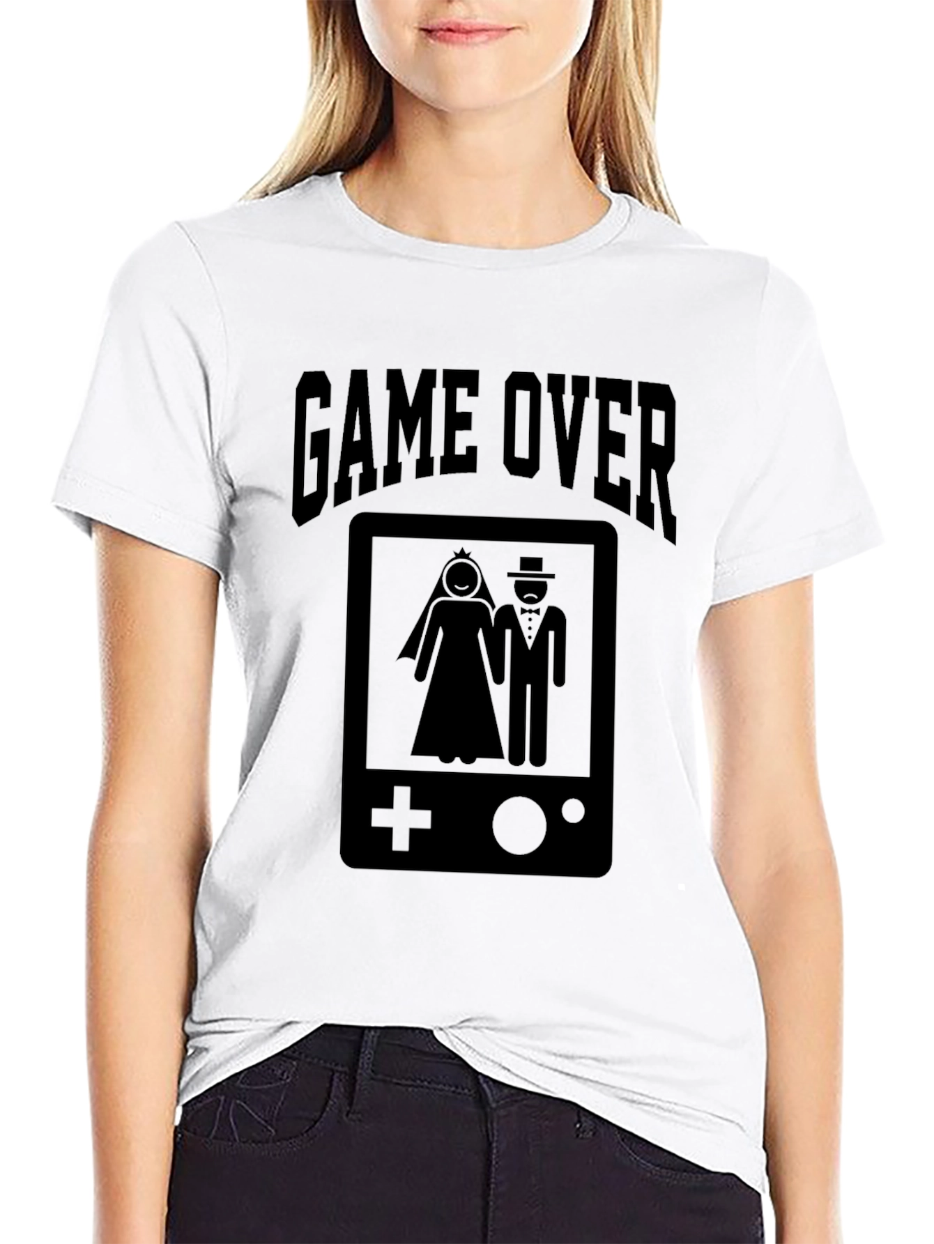 Game Over Wedding Gamer T-Shirt - Black