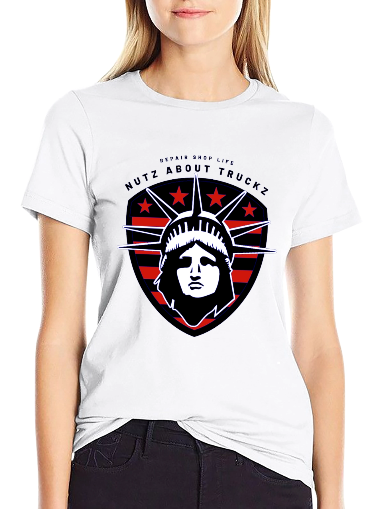 Nutz About Truckz Liberty Graphic Tee - Black Cotton