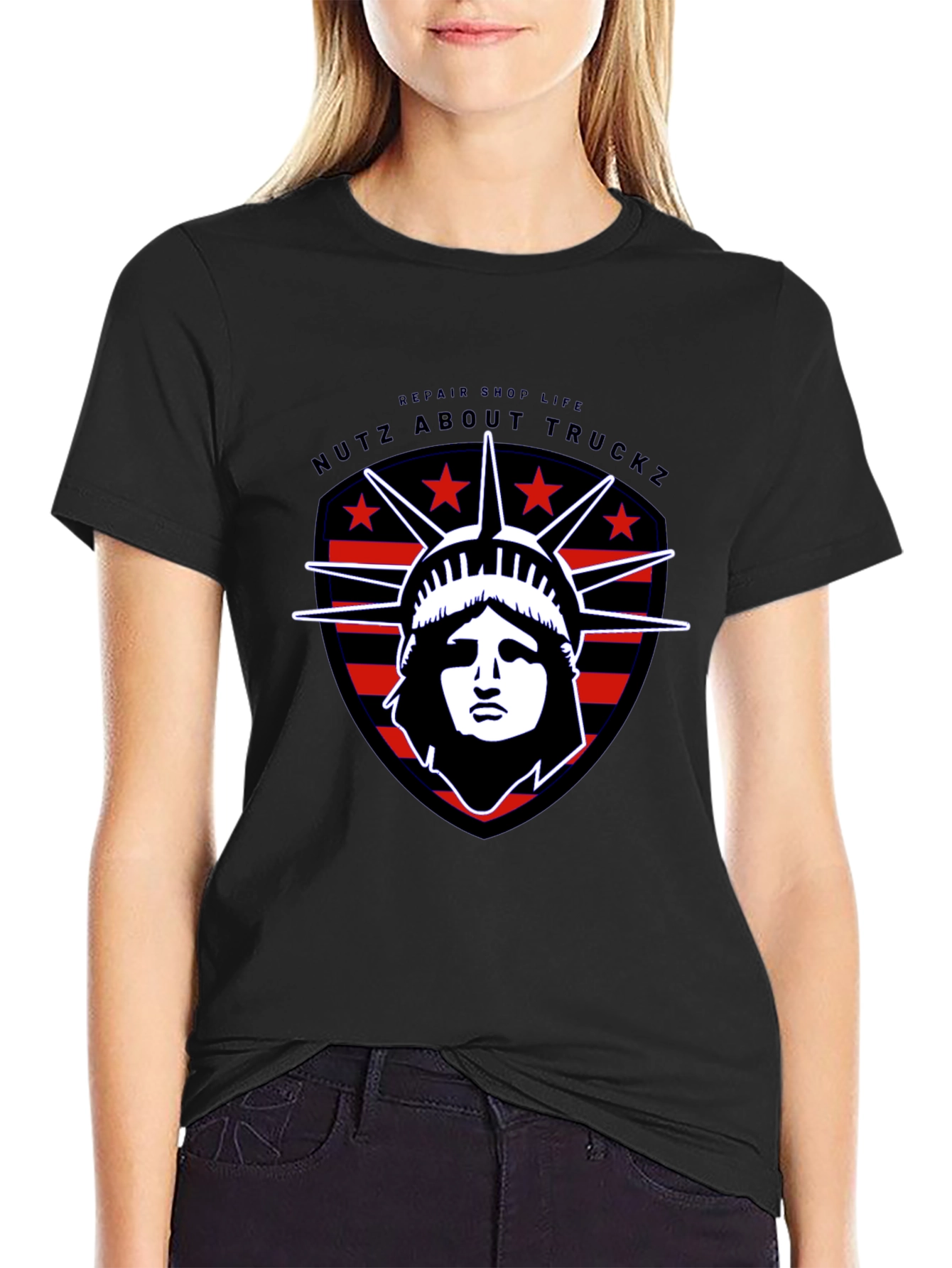Nutz About Truckz Liberty Graphic Tee - Black Cotton