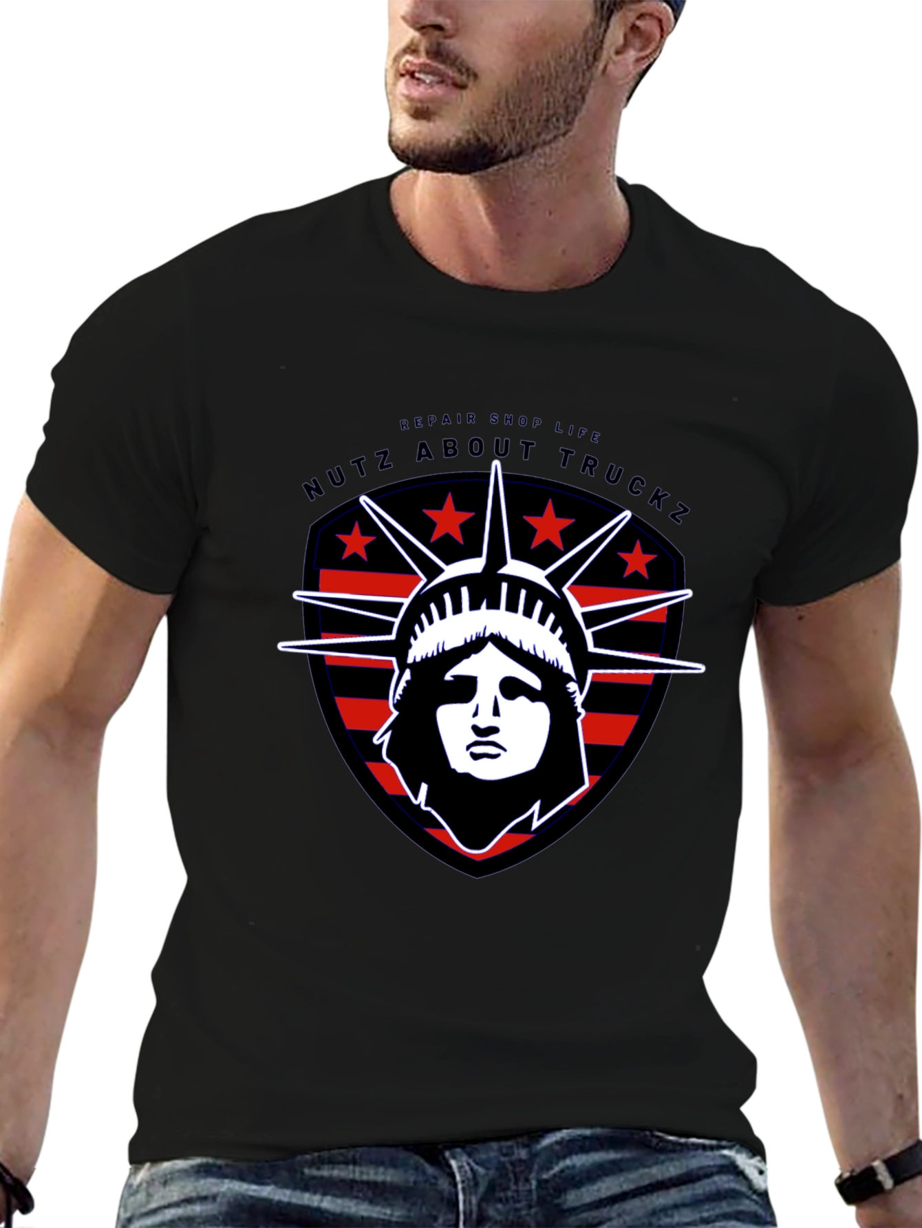 Nutz About Truckz Liberty Graphic Tee - Black Cotton
