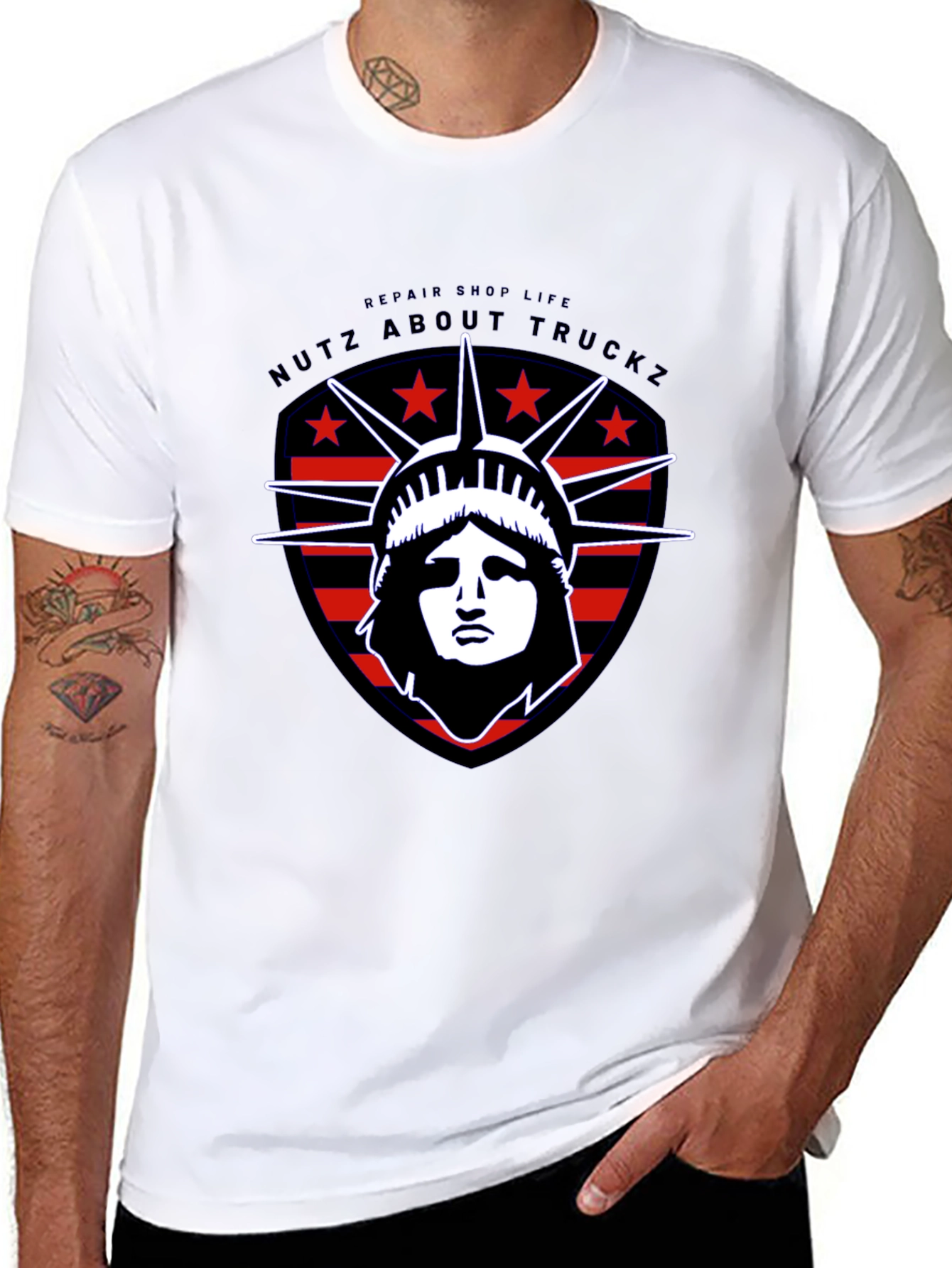 Nutz About Truckz Liberty Graphic Tee - Black Cotton
