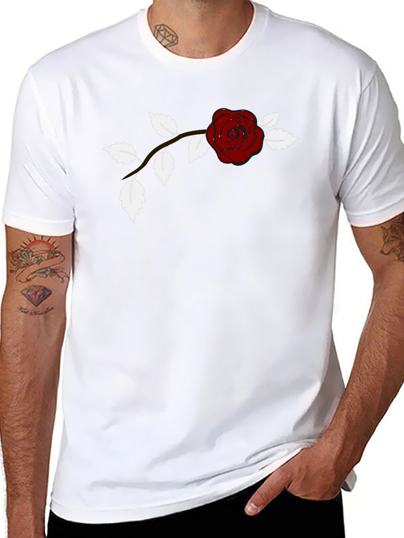 Rose Vine Black Graphic Tee