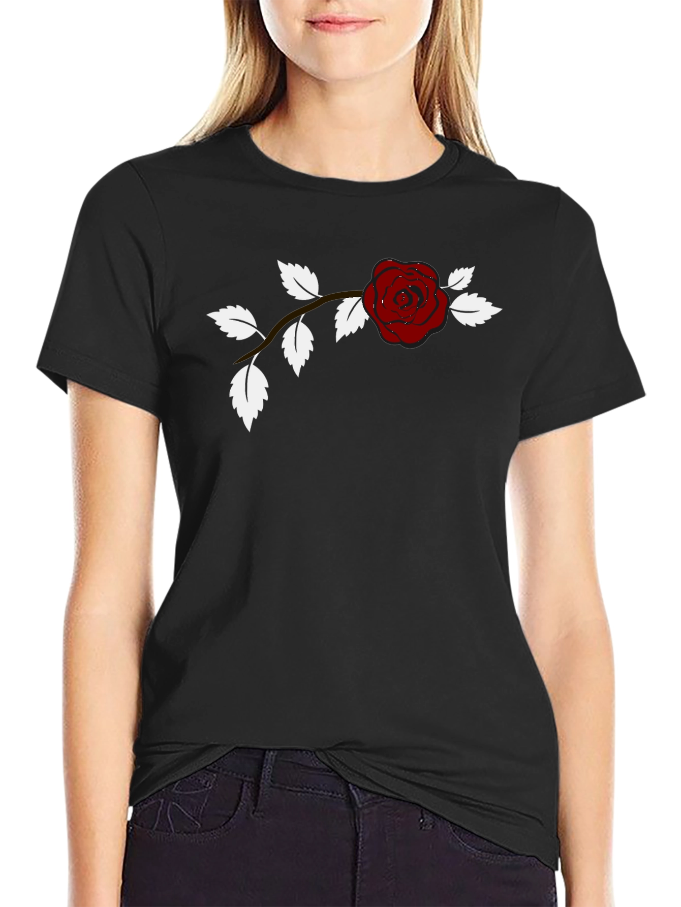 Rose Vine Black Graphic Tee