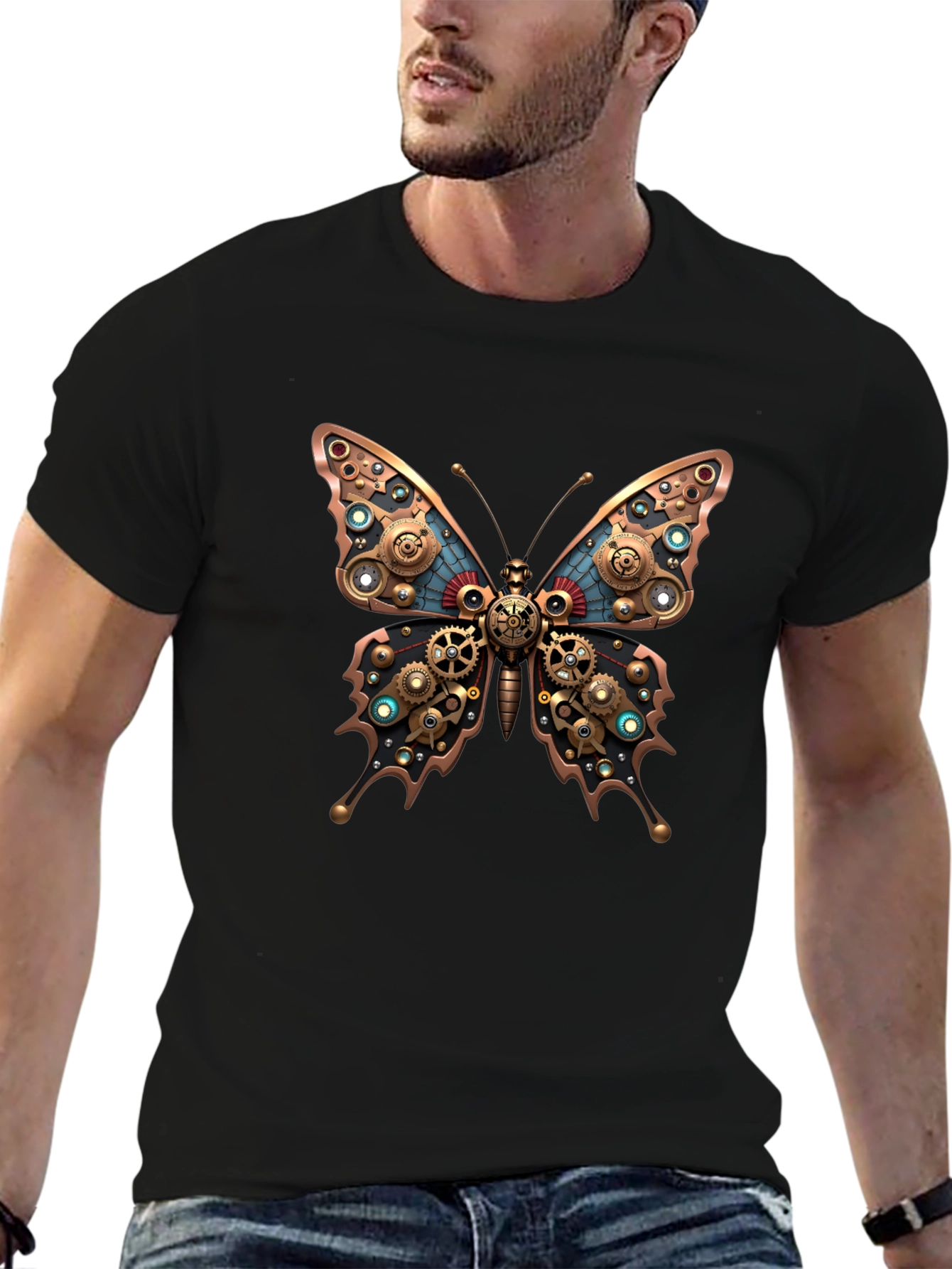 Steampunk Butterfly Graphic T-Shirt