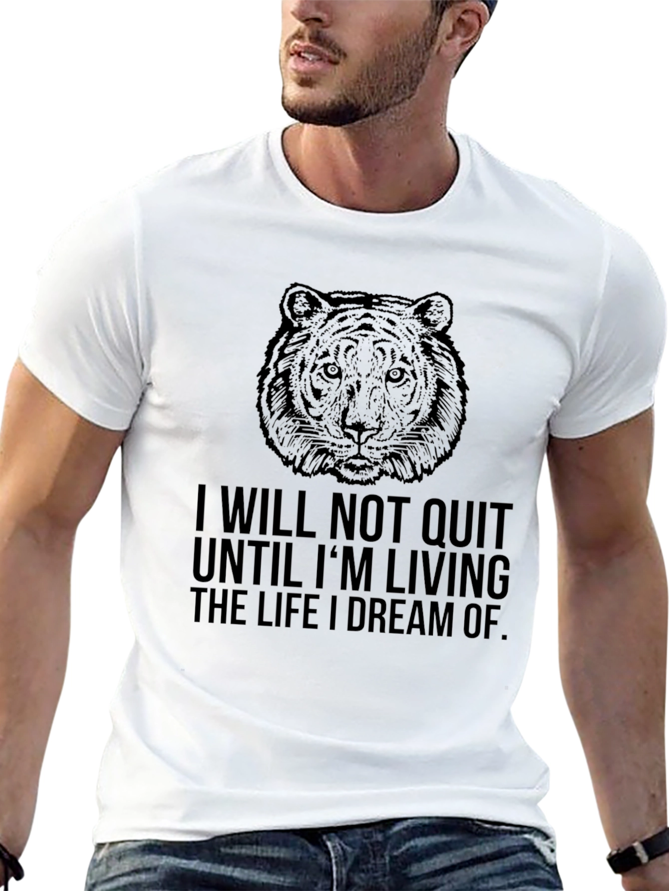 Motivational Tiger Graphic Tee - Dream Life Design