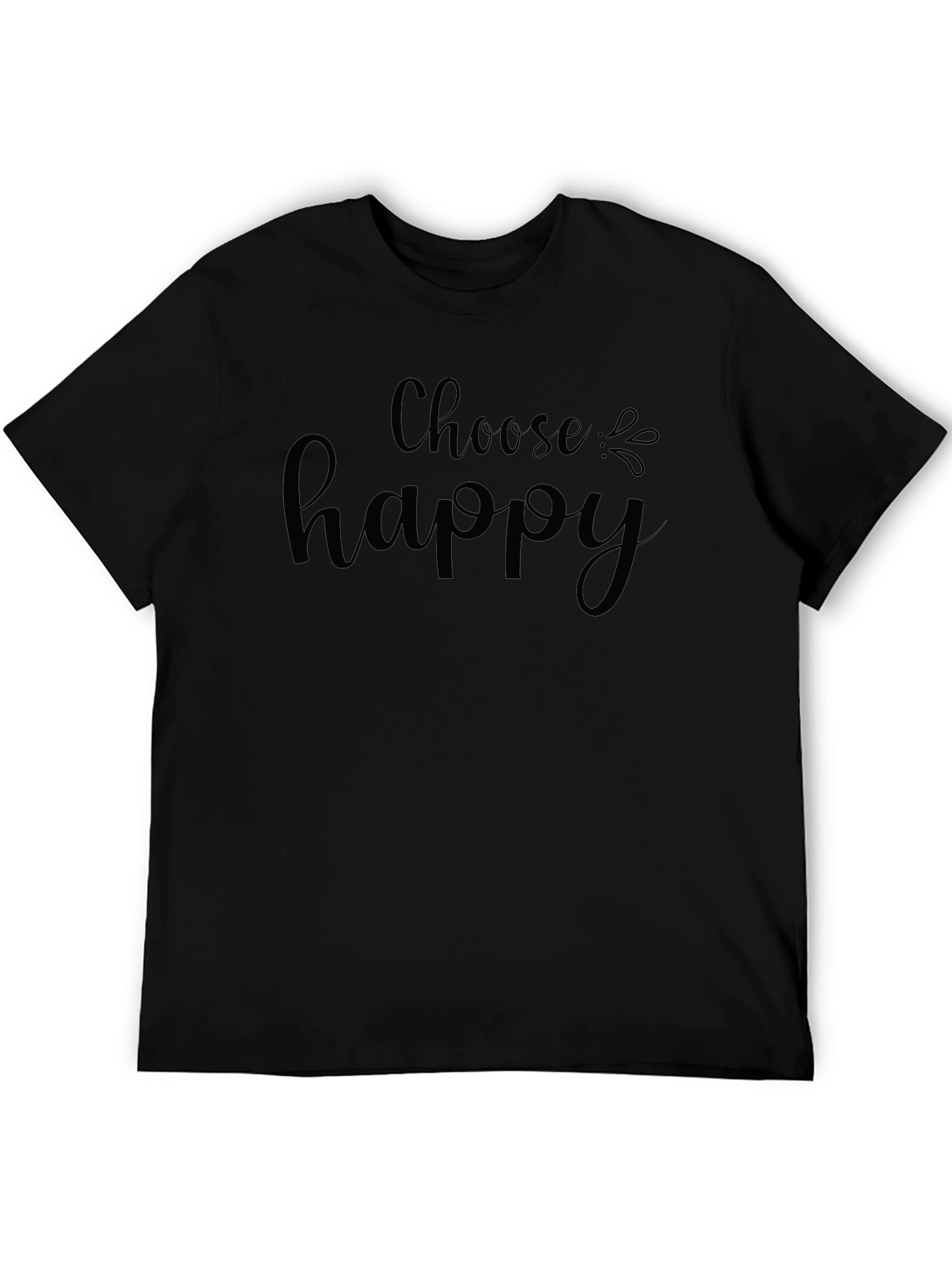Choose Happy Black T-Shirt - Inspiring Positive Vibes