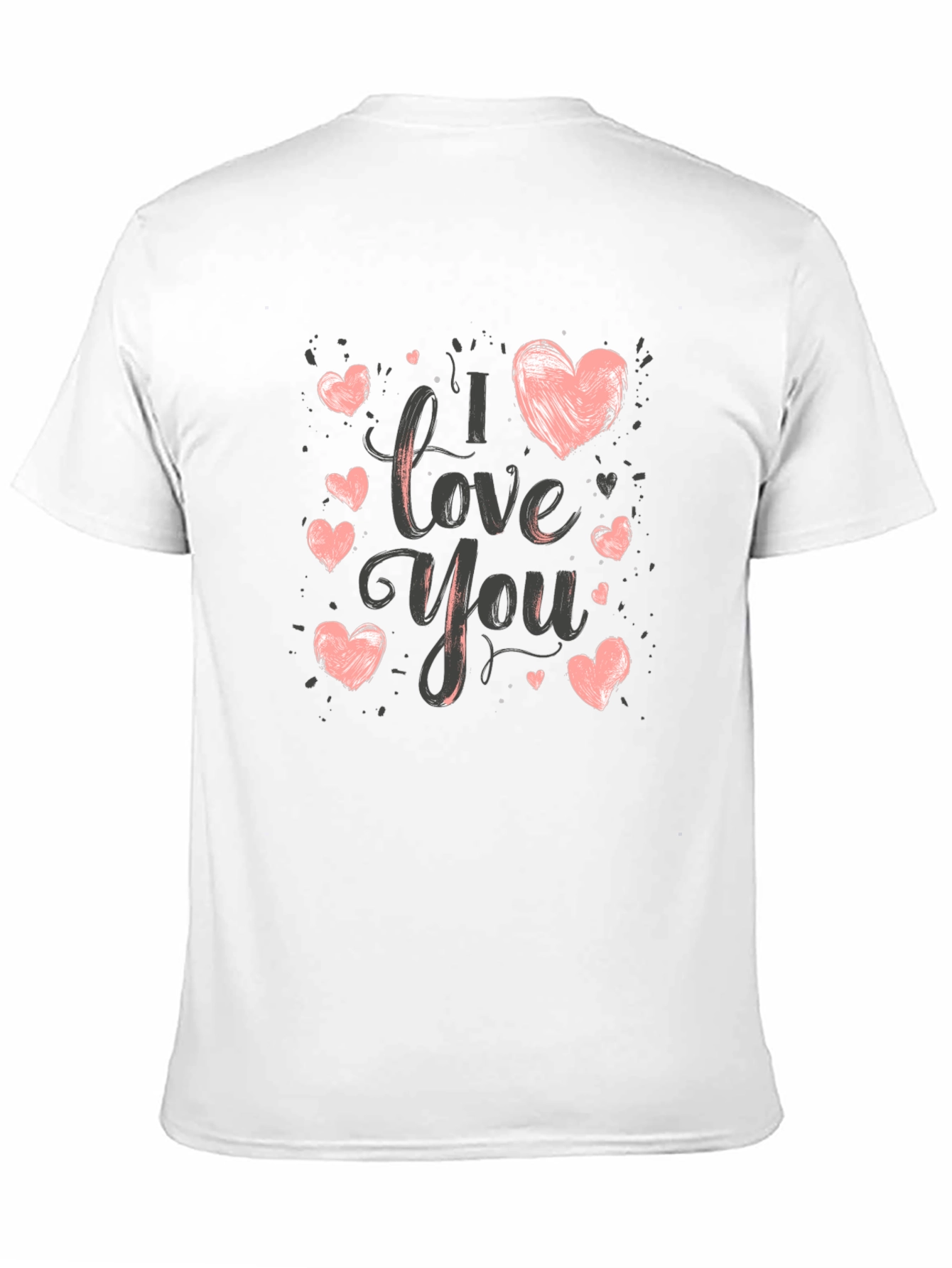 I Love You Heart Graphic T-Shirt - Black