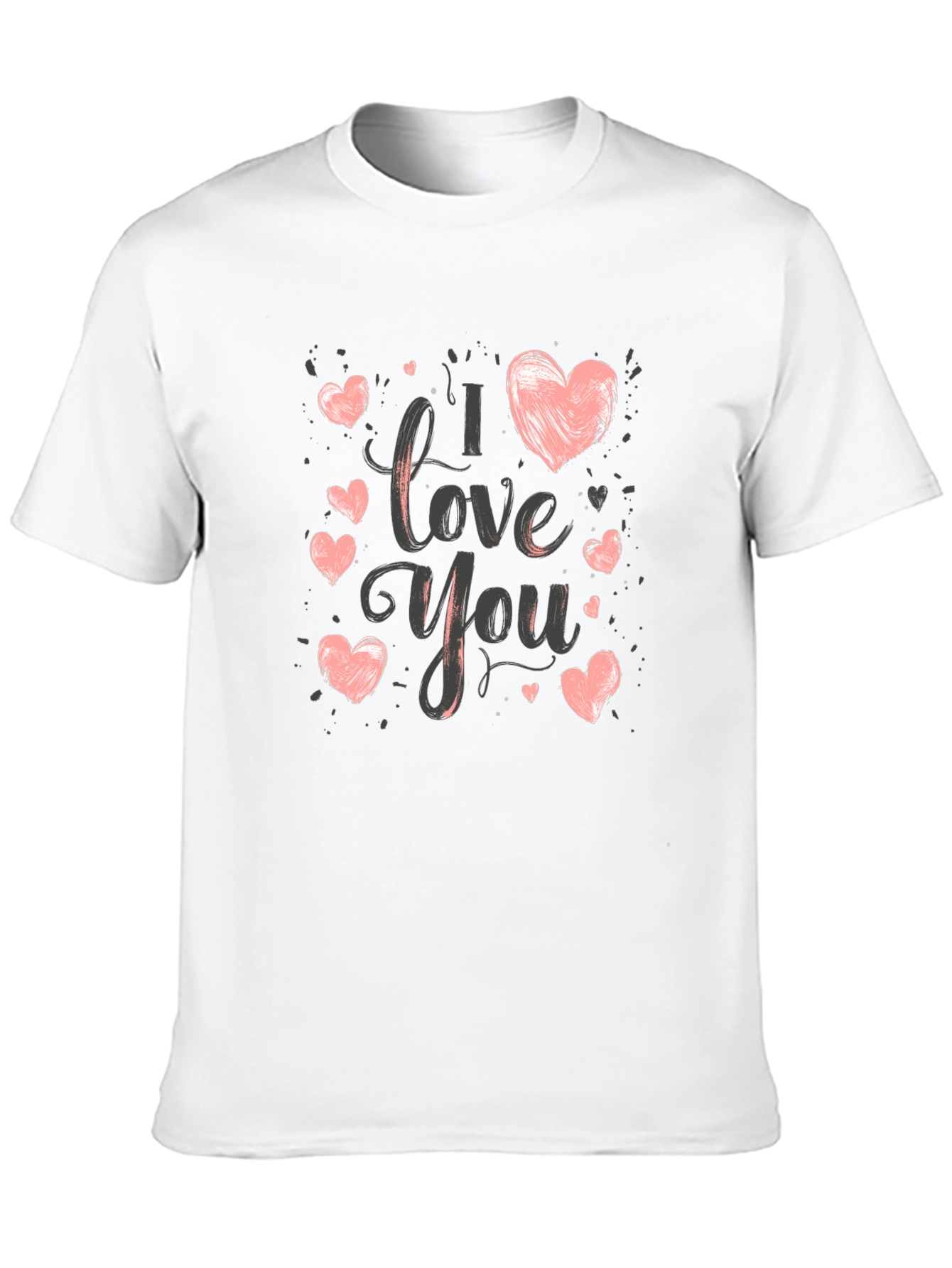 I Love You Heart Graphic T-Shirt - Black