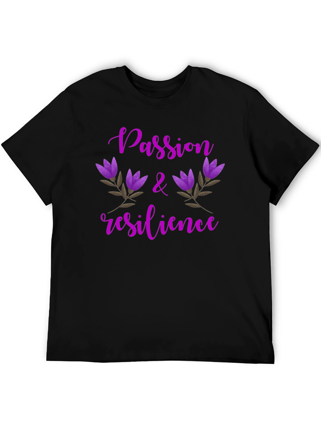 Passion & Resilience Floral Tee - Black
