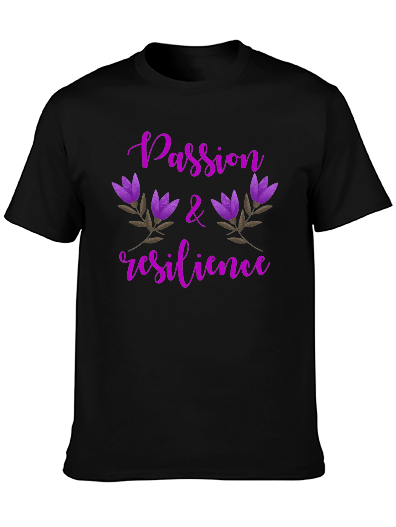 Passion & Resilience Floral Tee - Black