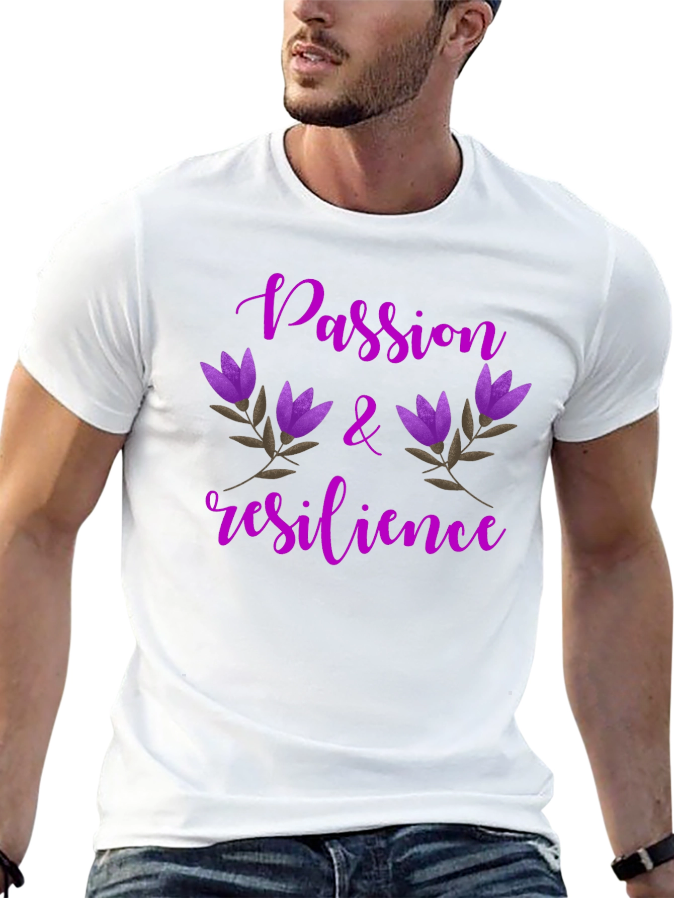 Passion & Resilience Floral Tee - Black
