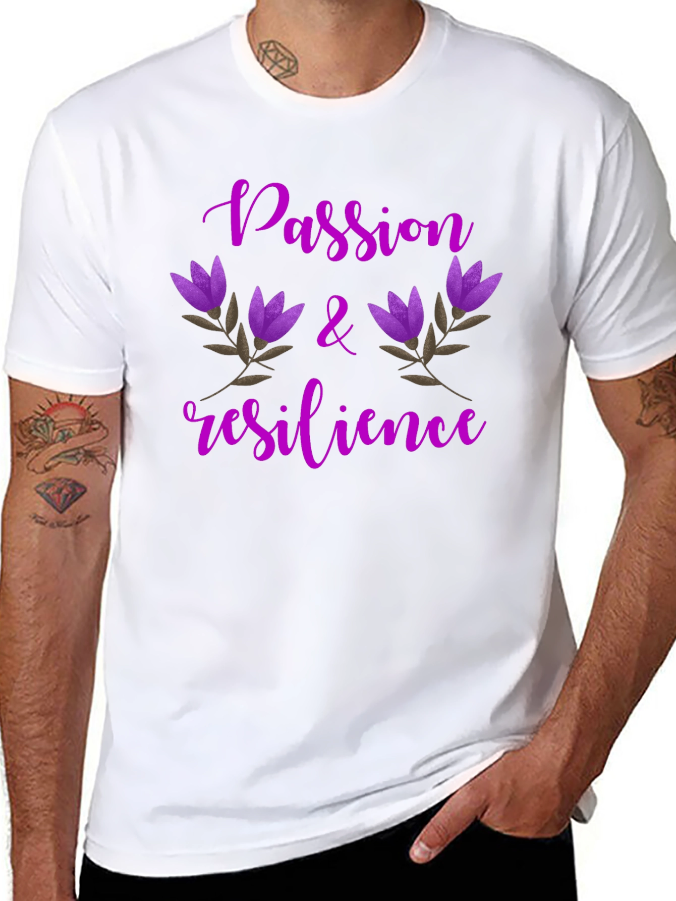 Passion & Resilience Floral Tee - Black