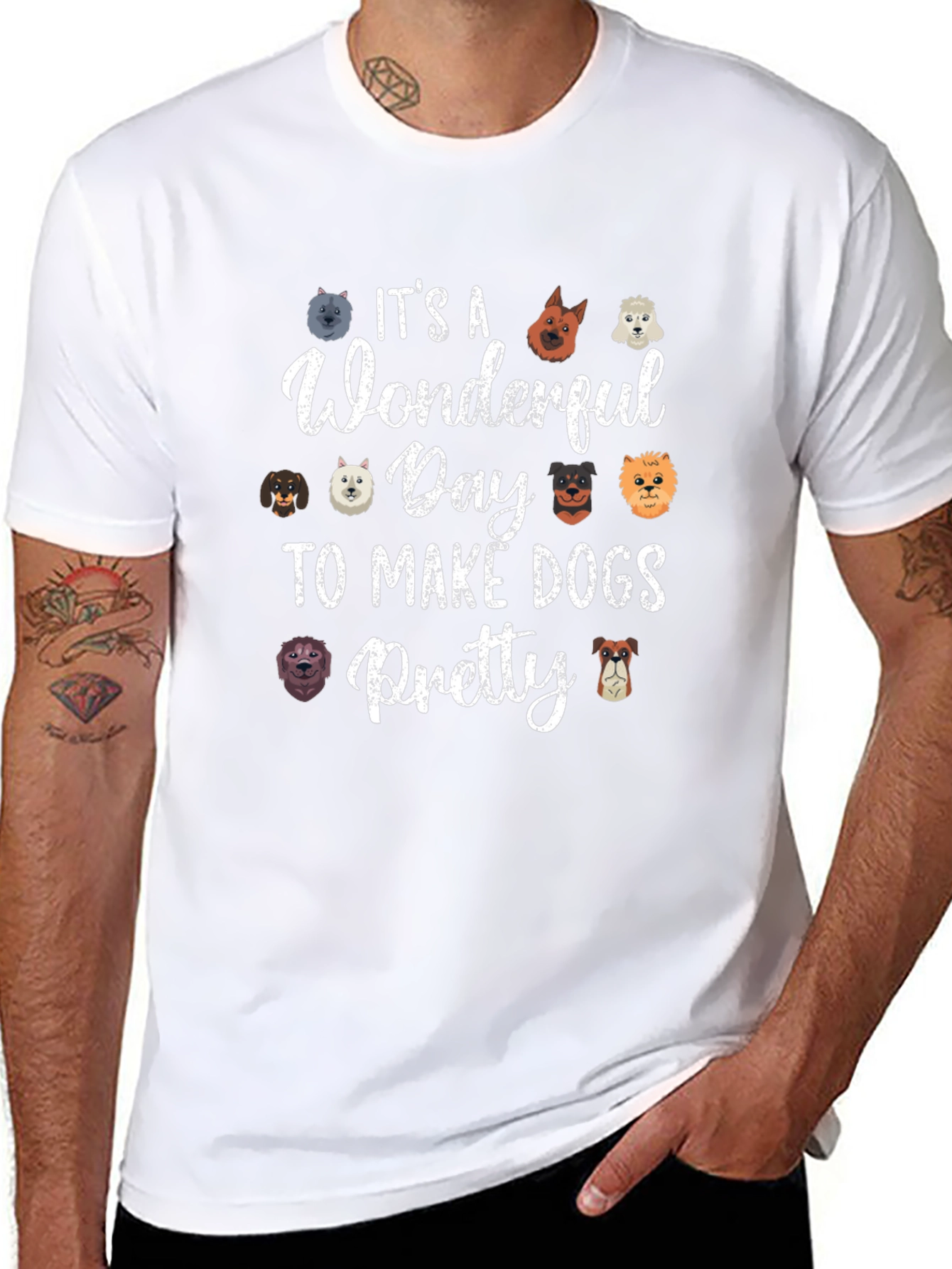 Wonderful Day to Make Dogs Pretty Black T-Shirt
