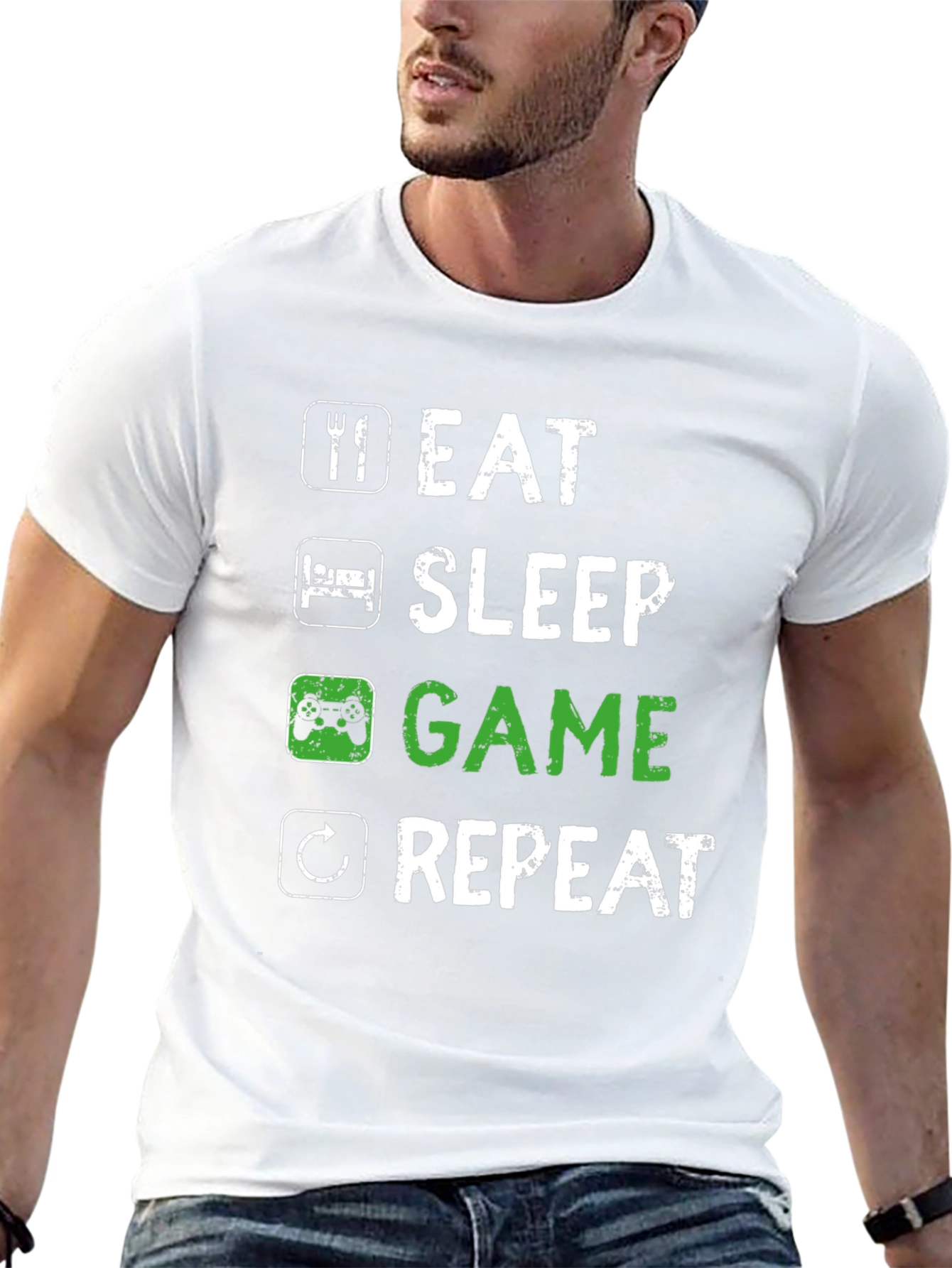 Eat Sleep Game Repeat T-Shirt - Gamer Life Tee