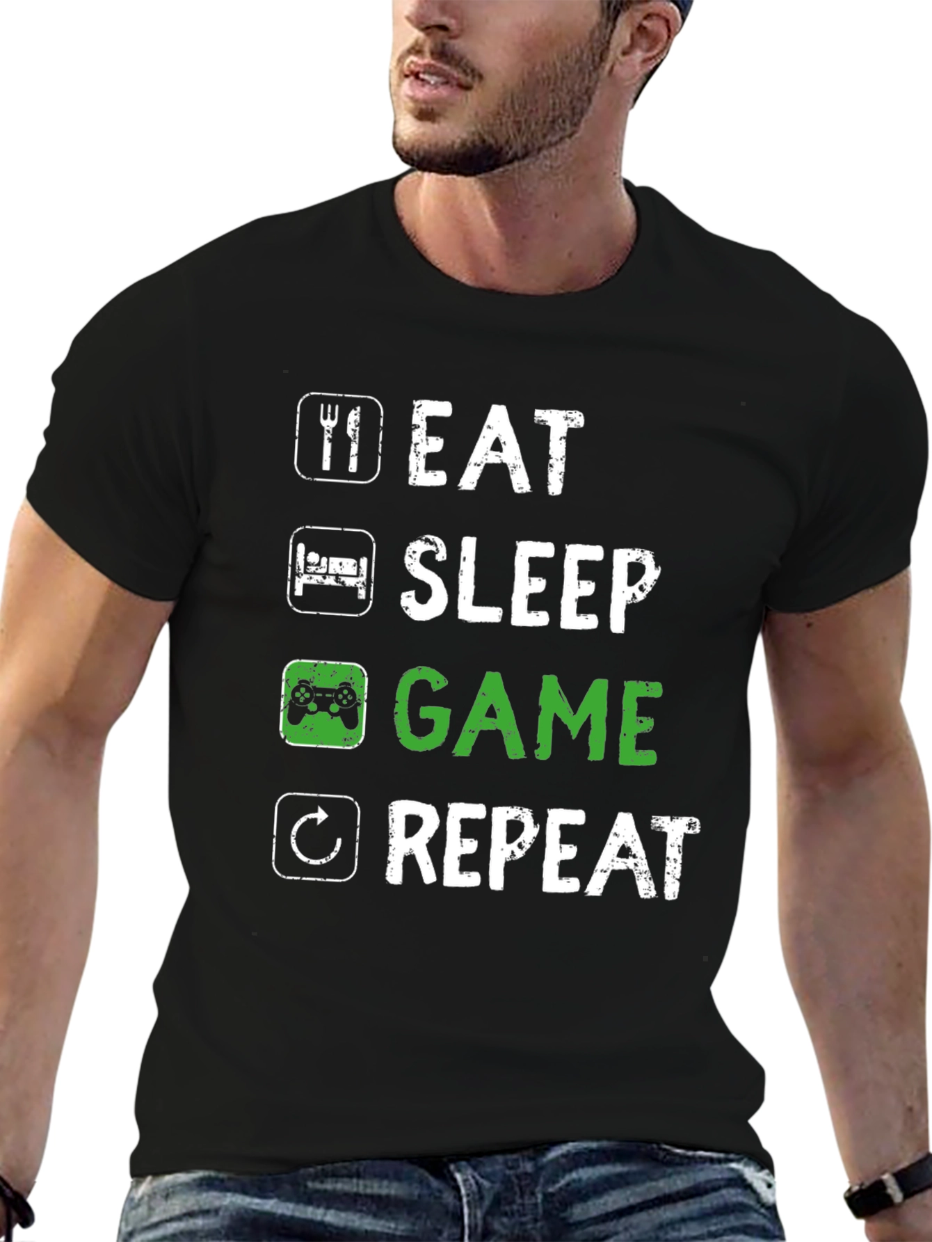 Eat Sleep Game Repeat T-Shirt - Gamer Life Tee