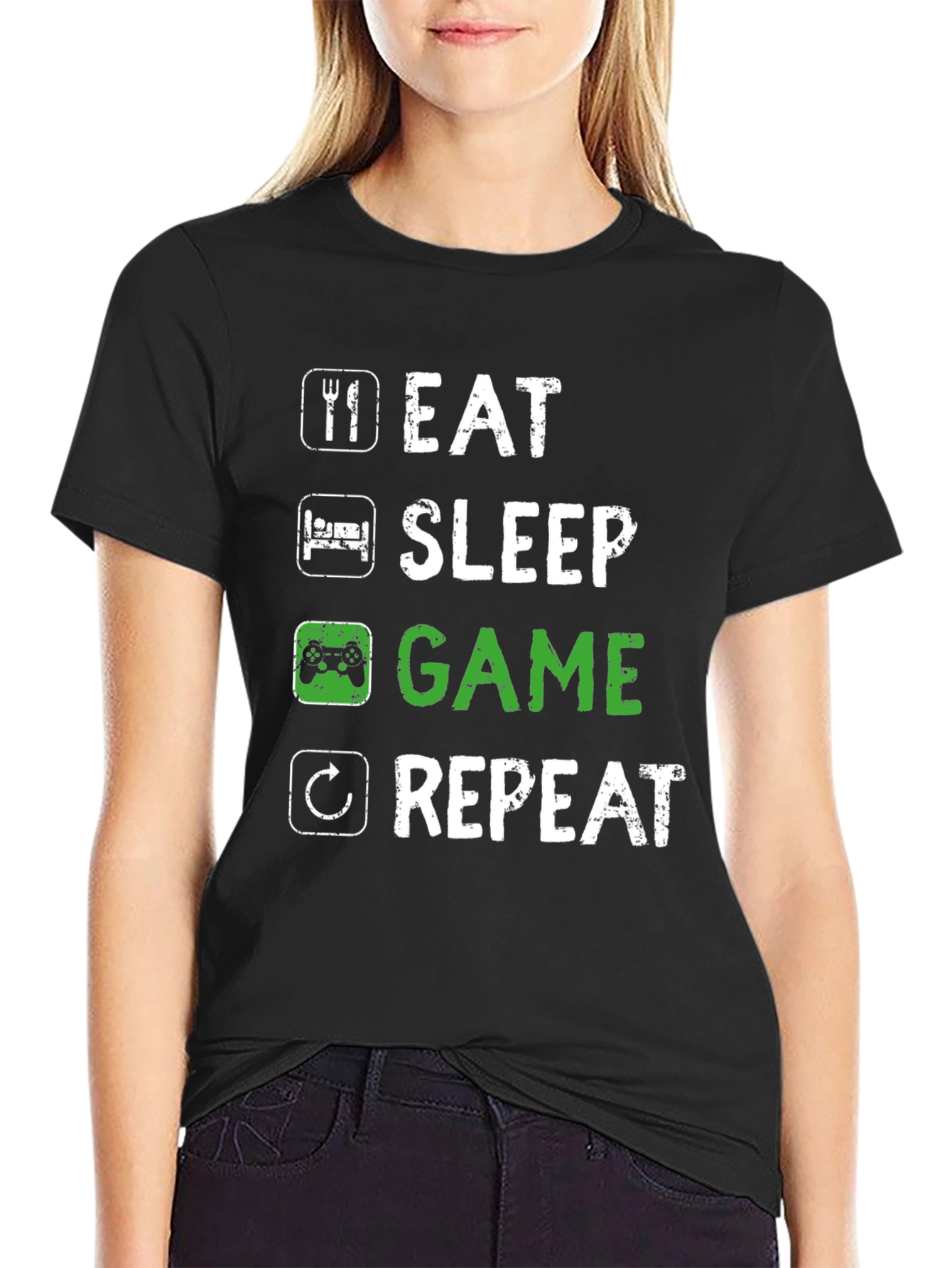 Eat Sleep Game Repeat T-Shirt - Gamer Life Tee