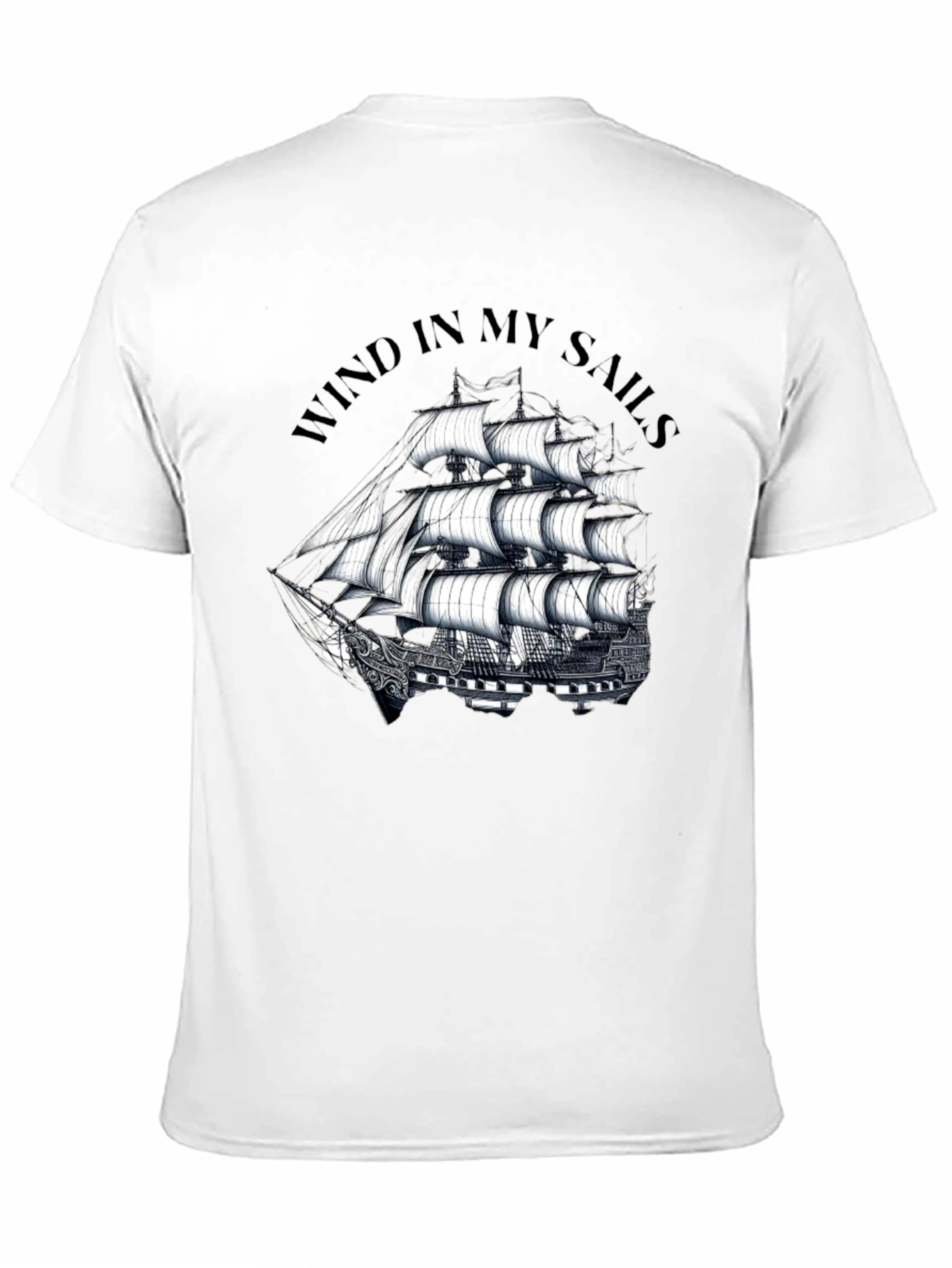 Wind in My Sails Black Graphic T-Shirt