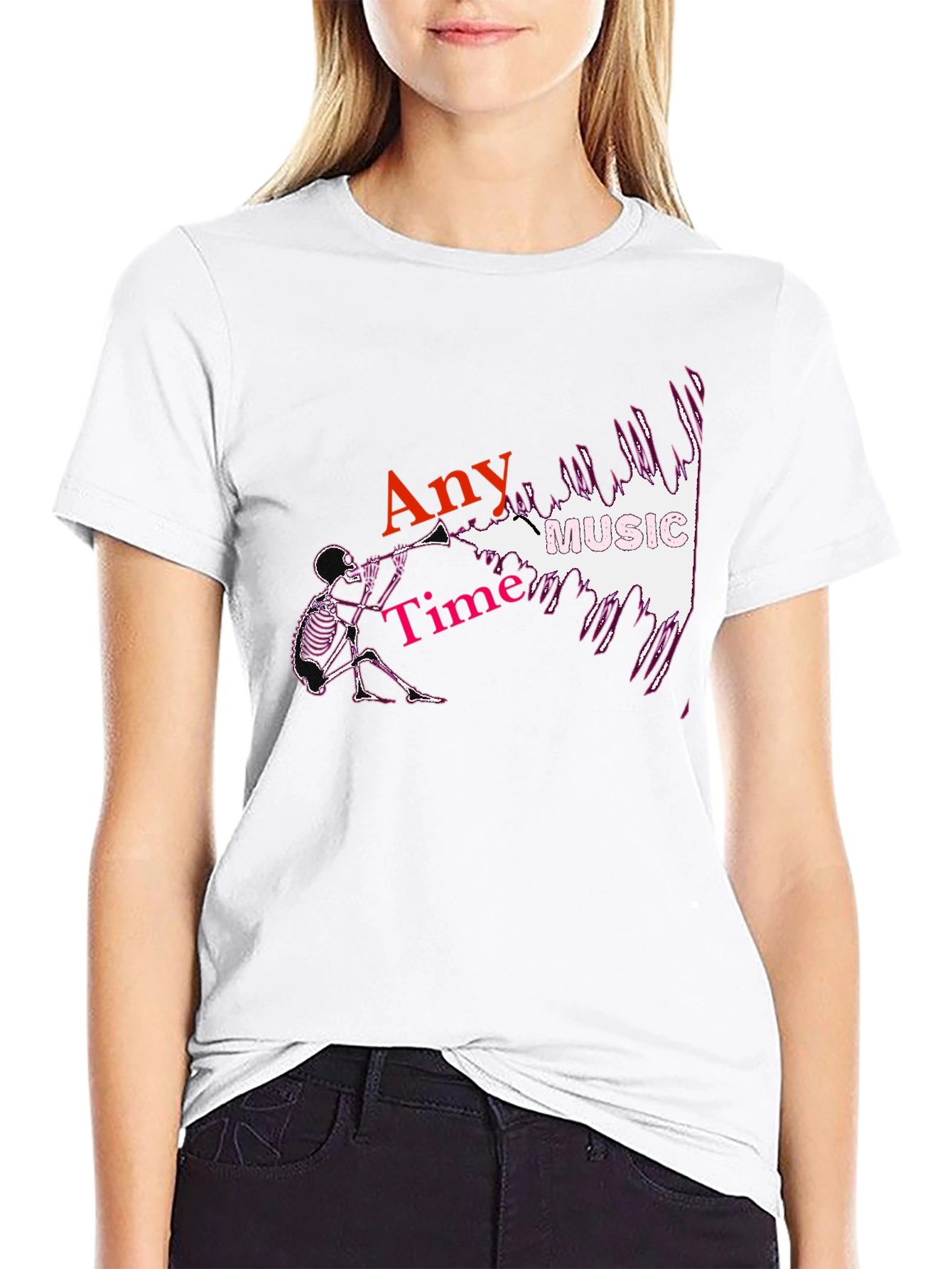 Any Time Music Skeleton T-Shirt
