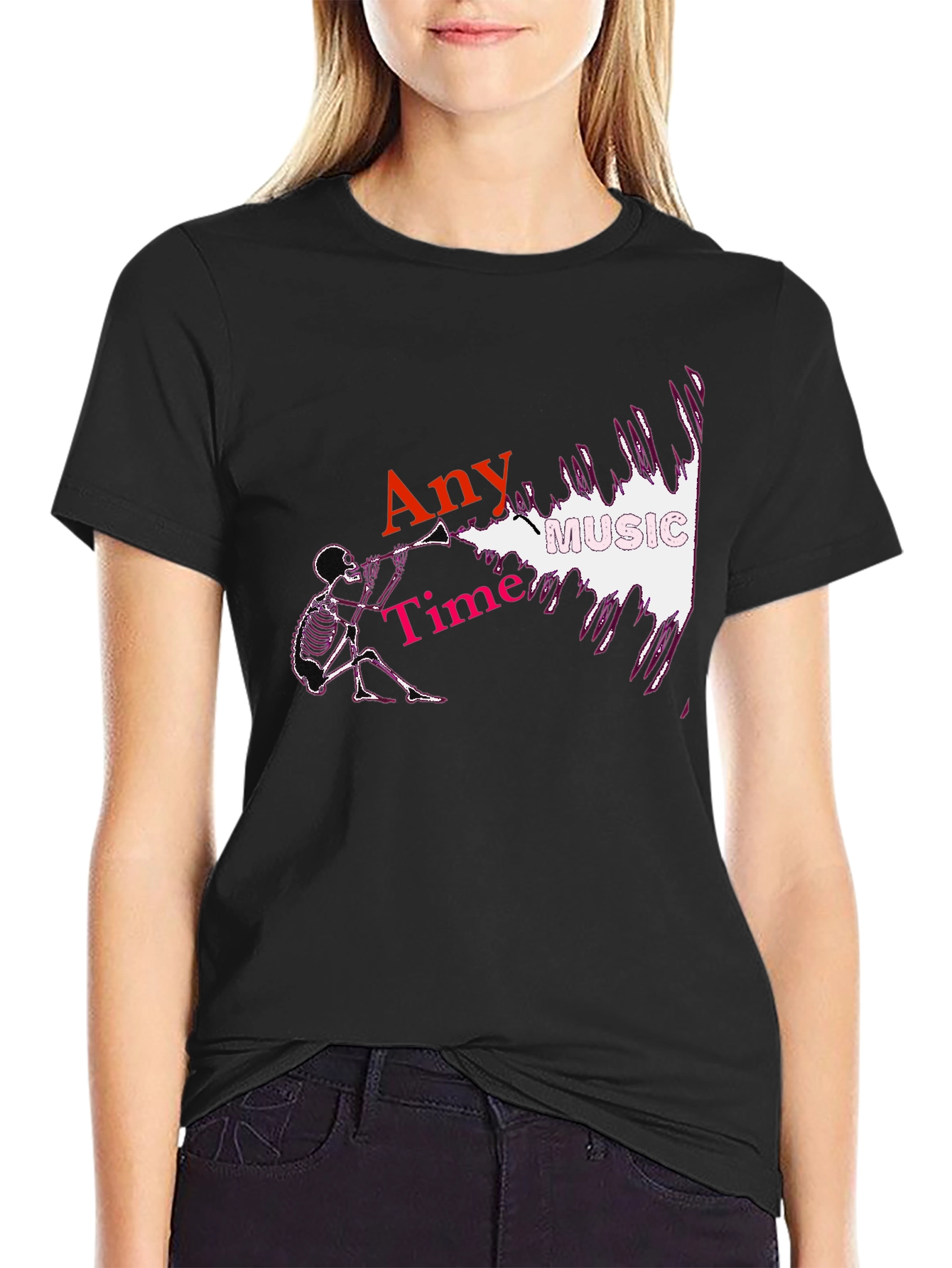 Any Time Music Skeleton T-Shirt