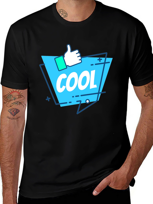 Cool Thumbs Up Graphic Tee - Stylish Mens Black T-Shirt
