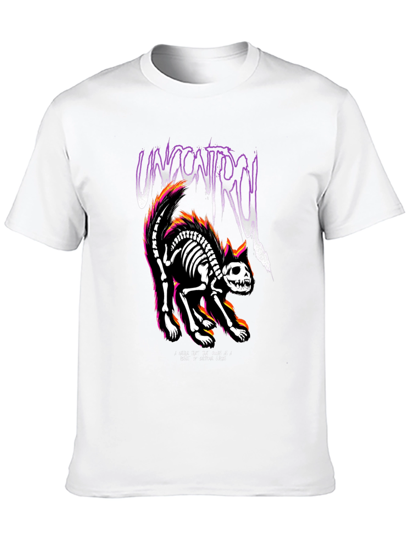 Uncontrol Cat Skeleton Graphic Tee - Black