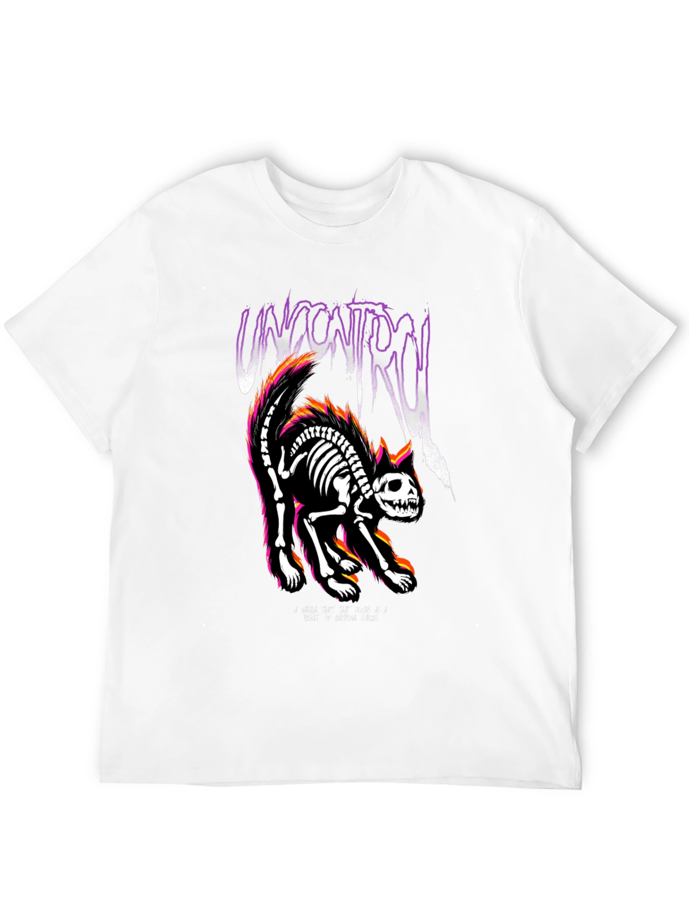 Uncontrol Cat Skeleton Graphic Tee - Black