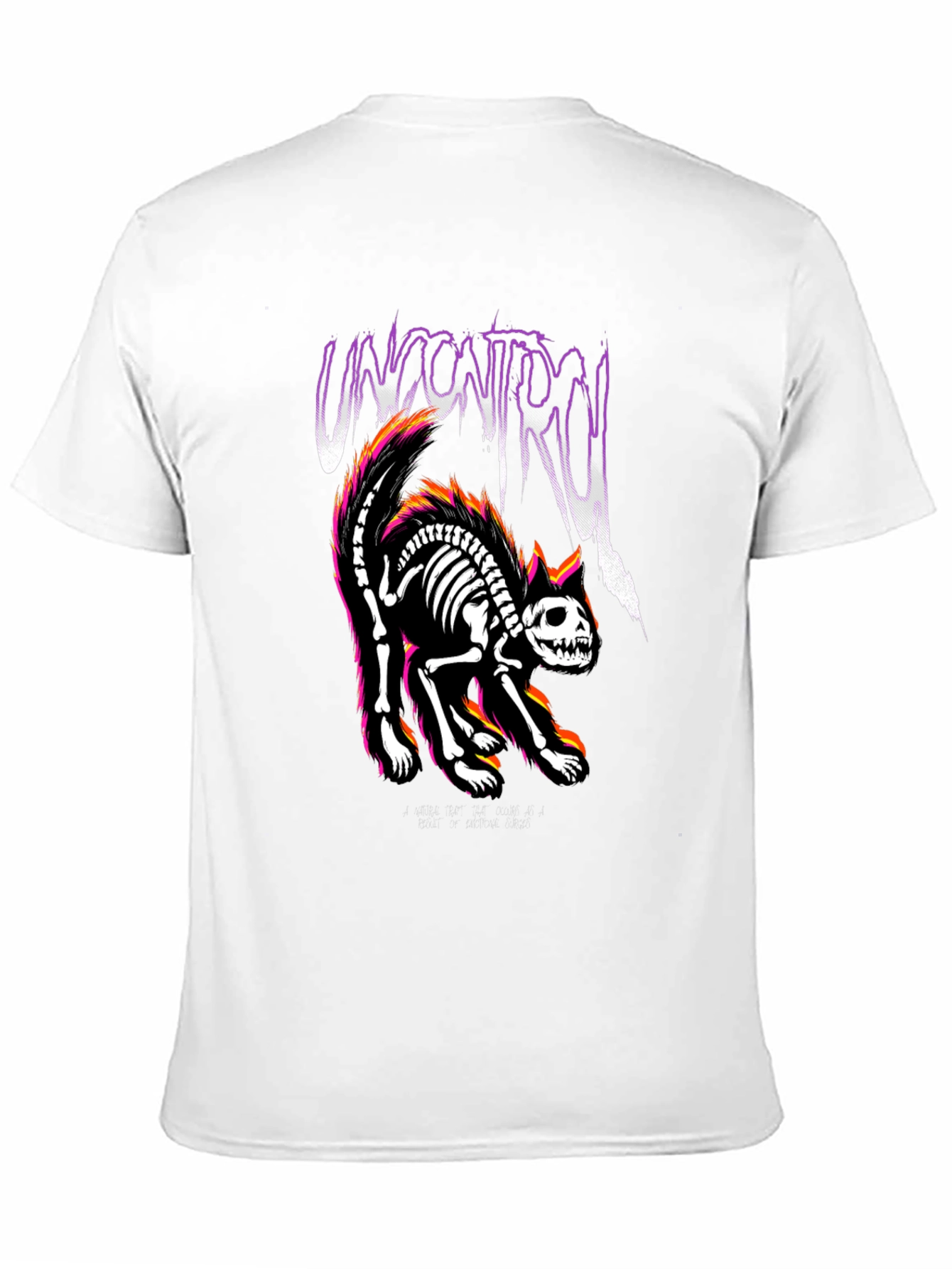 Uncontrol Cat Skeleton Graphic Tee - Black