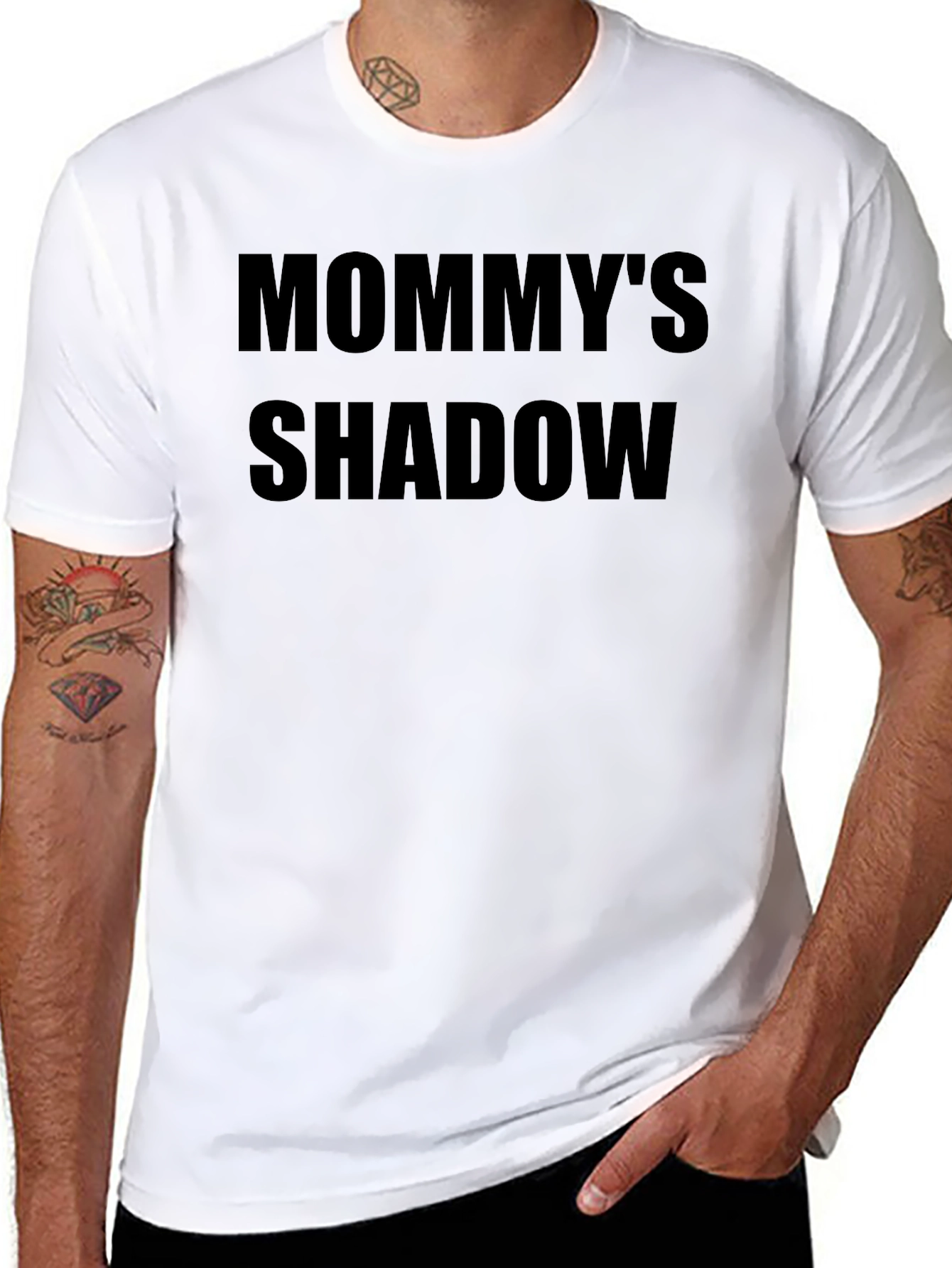 Mommys Shadow Black T-Shirt - Trendy Casual Wear