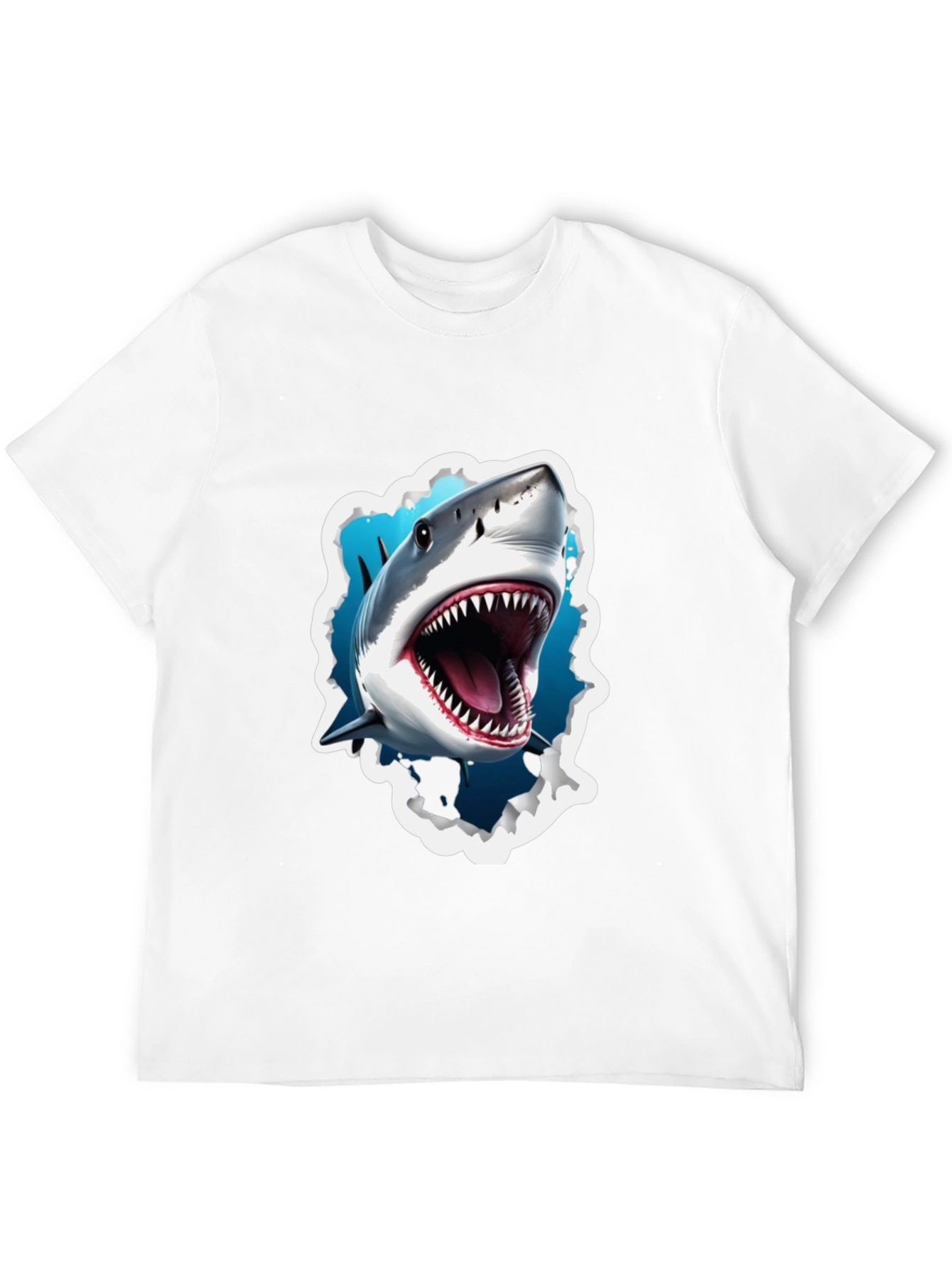 Shark Attack Graphic Tee - Bold Black T-Shirt