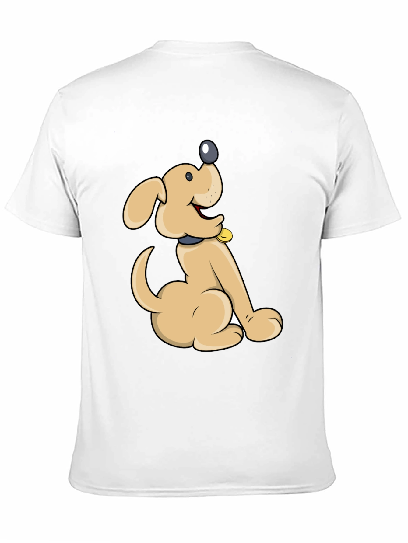 Cute Cartoon Dog Black T-Shirt