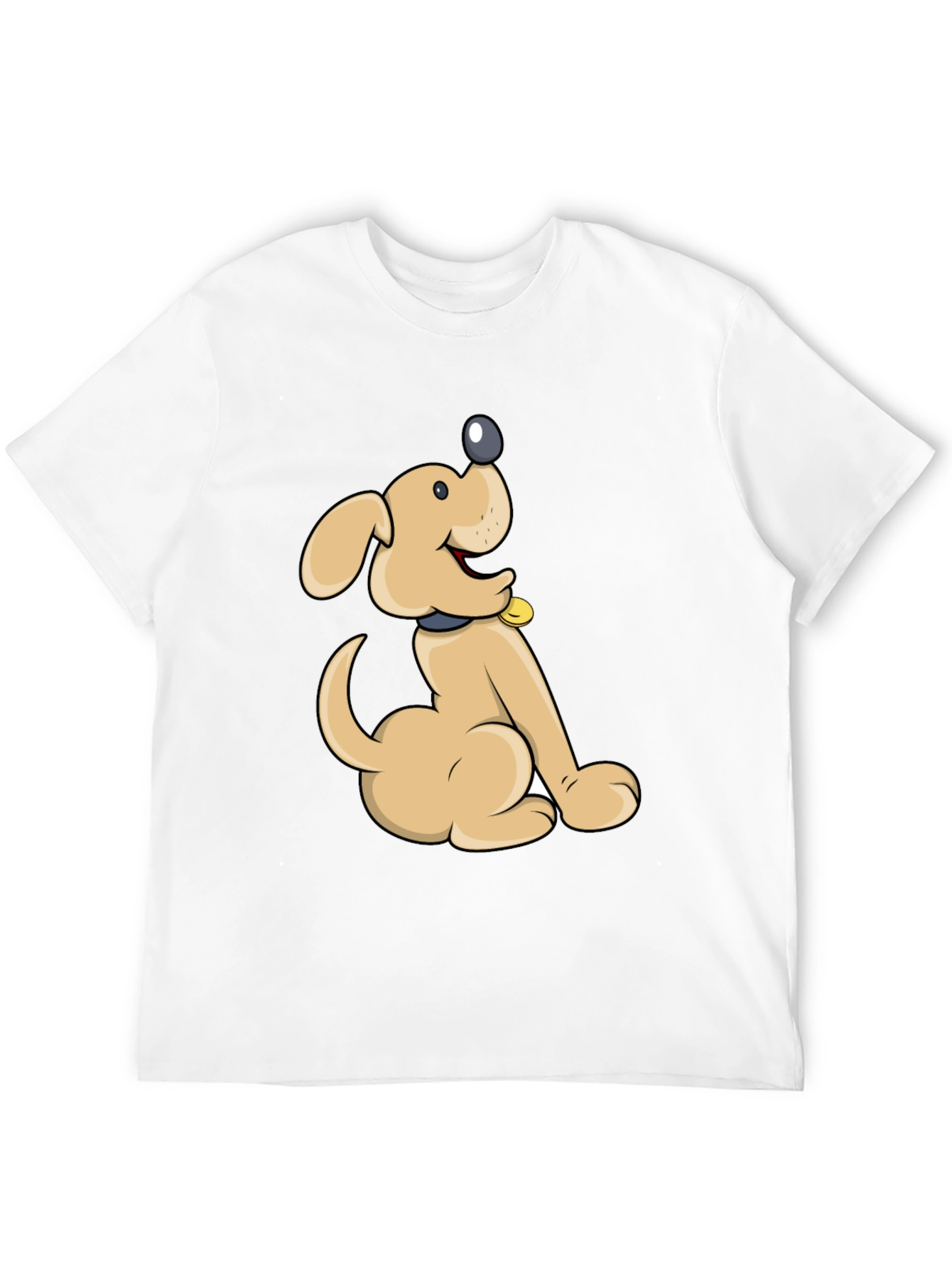 Cute Cartoon Dog Black T-Shirt