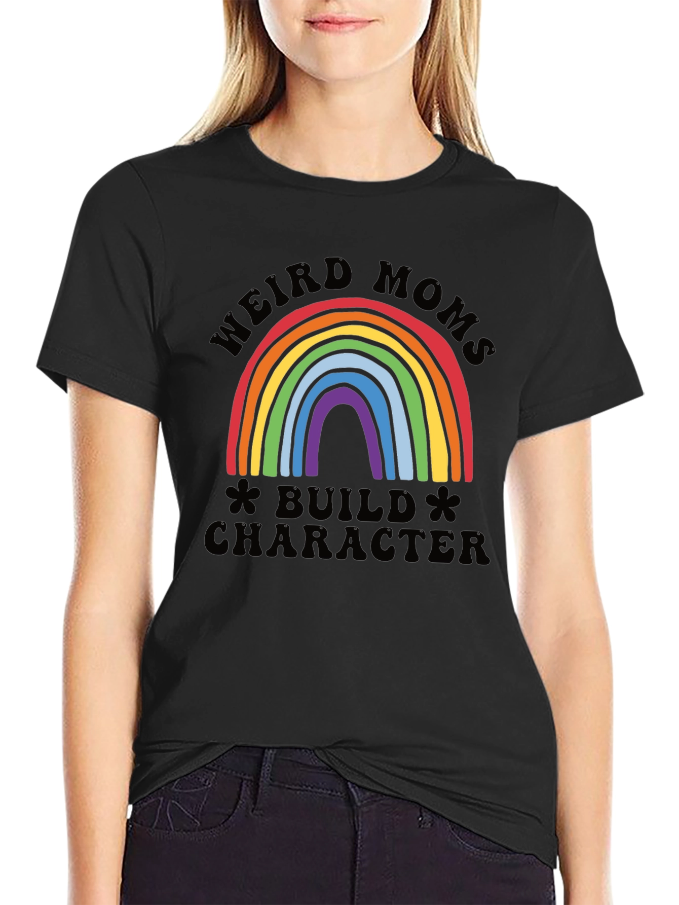 Weird Moms Build Character Graphic T-Shirt