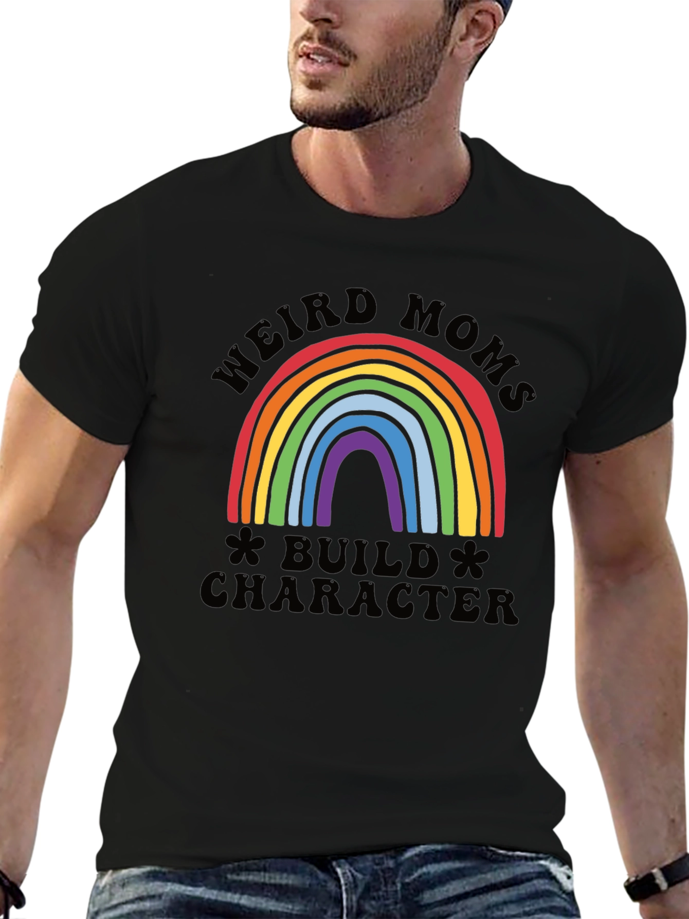 Weird Moms Build Character Graphic T-Shirt