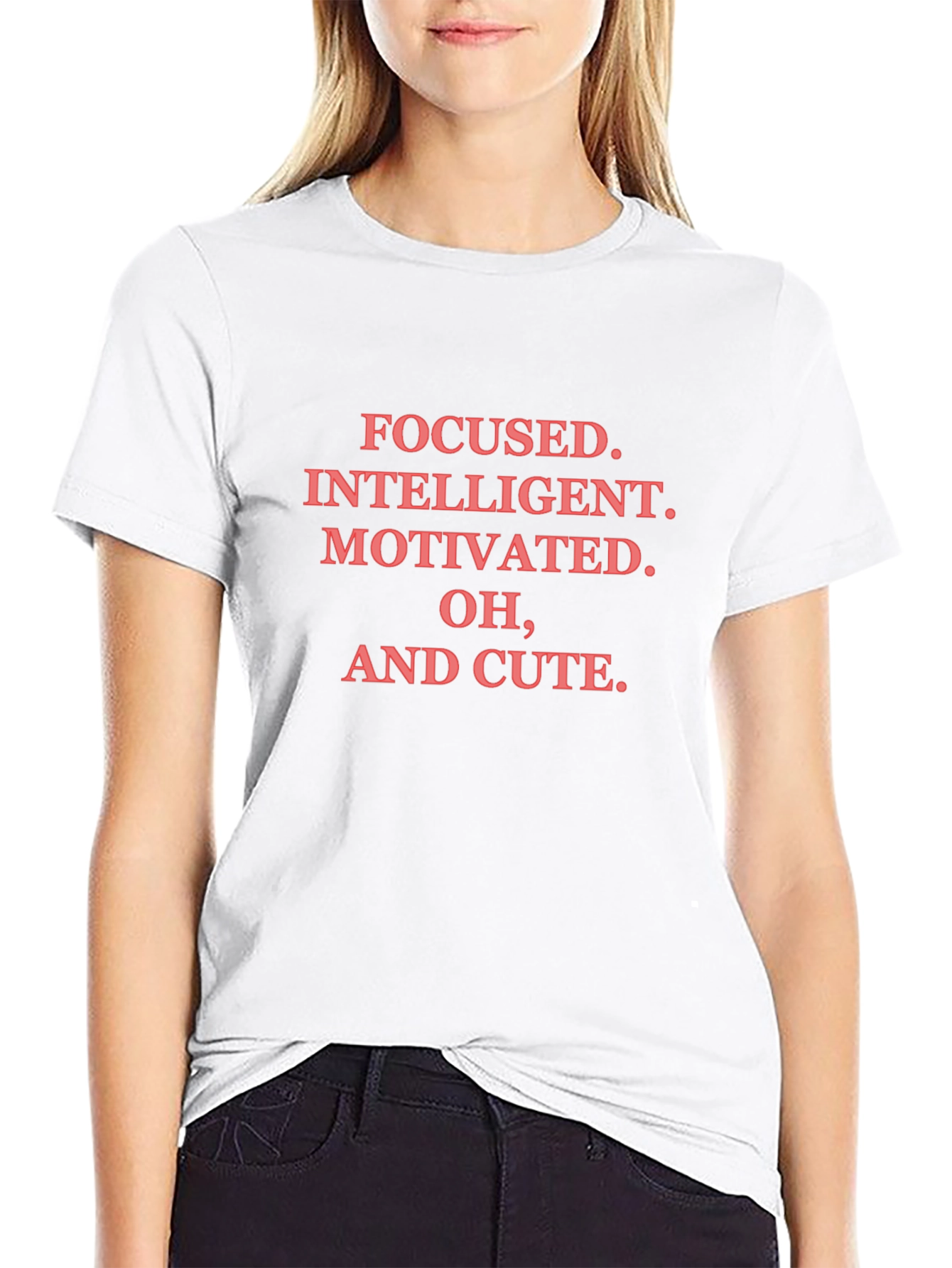 Focused Intelligent Cute Black T-Shirt