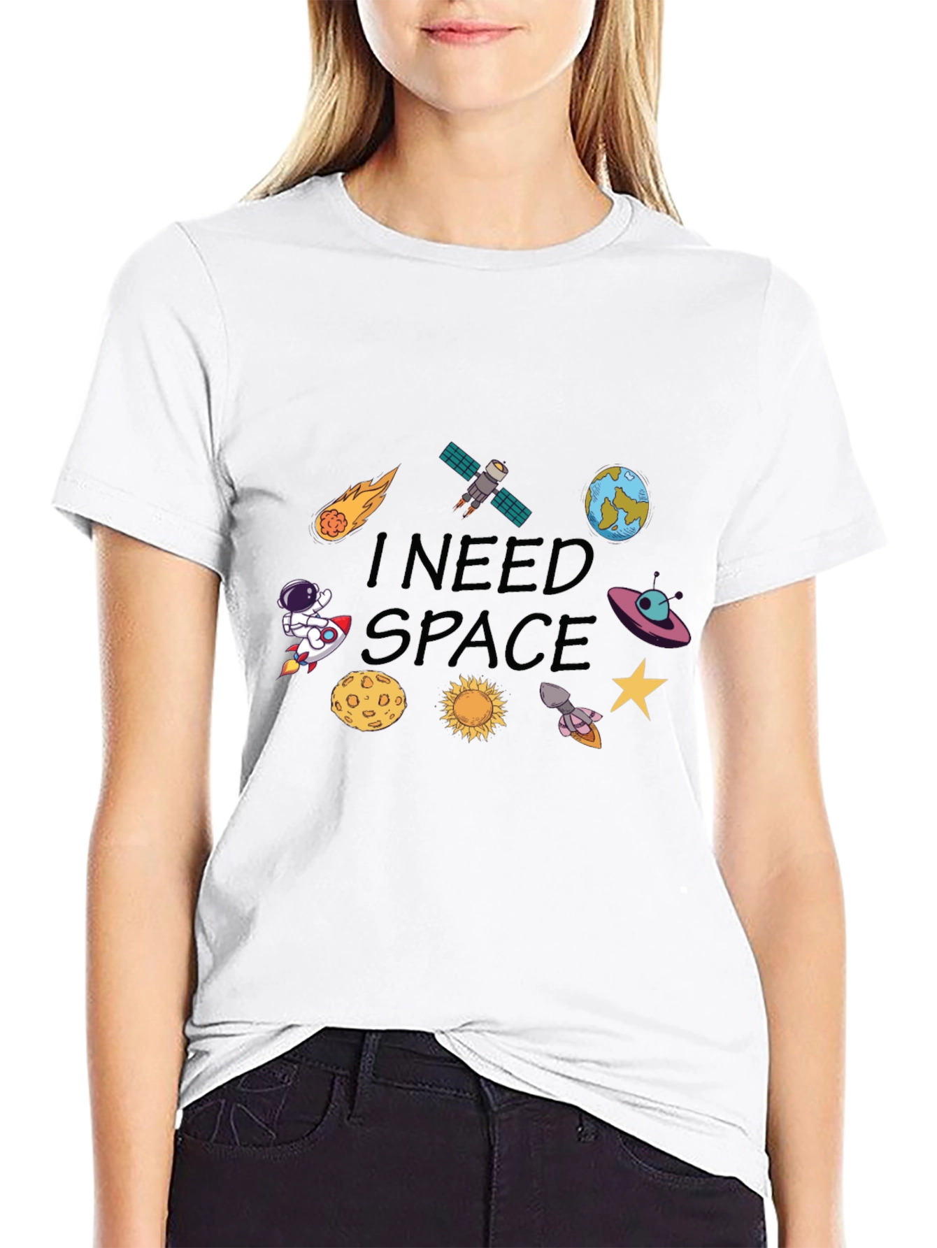 I Need Space T-Shirt: Cartoon Galaxy Design