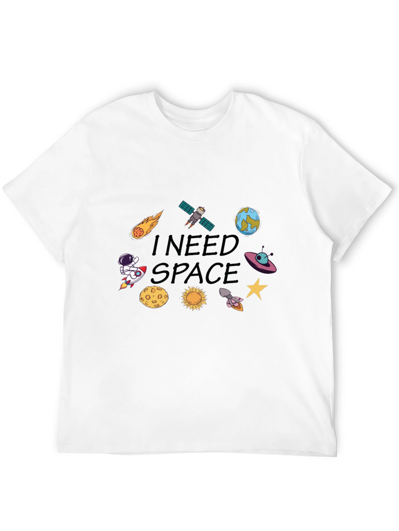 I Need Space T-Shirt: Cartoon Galaxy Design