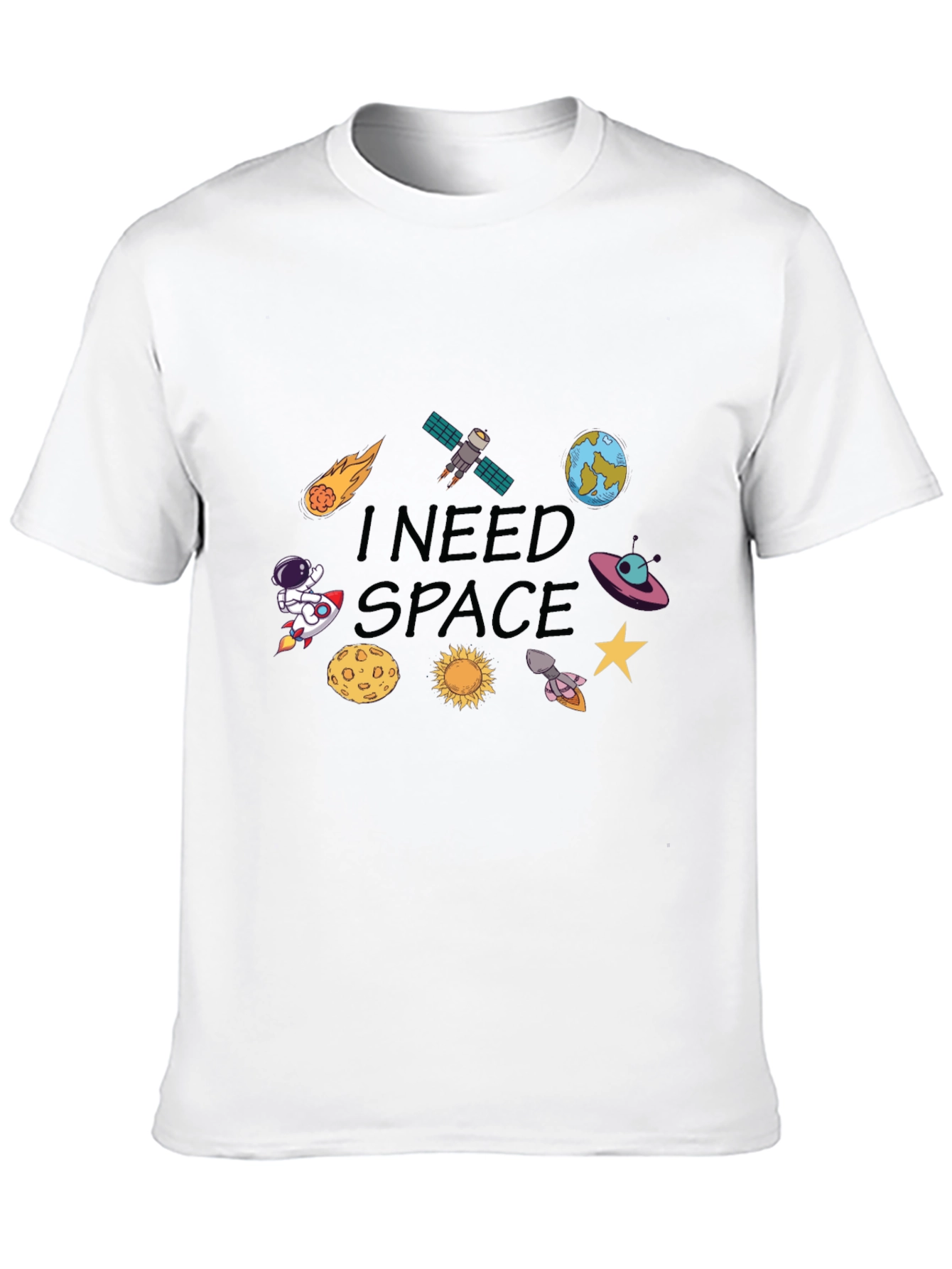 I Need Space T-Shirt: Cartoon Galaxy Design