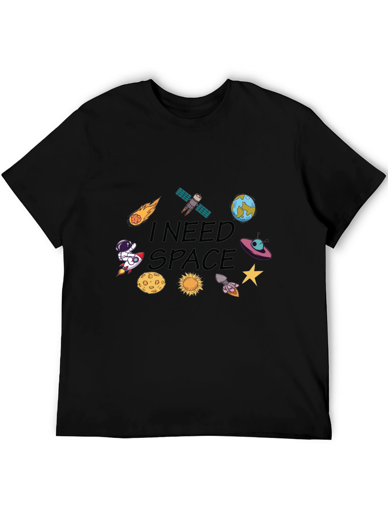 I Need Space T-Shirt: Cartoon Galaxy Design
