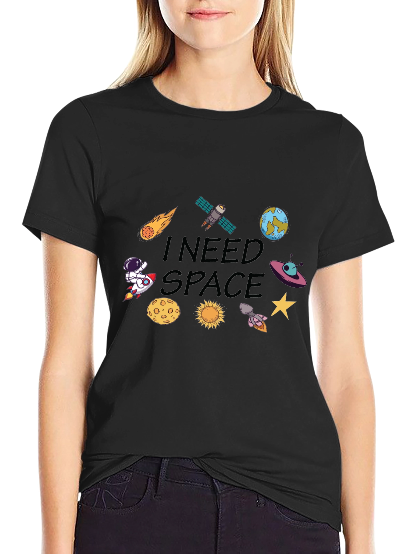 I Need Space T-Shirt: Cartoon Galaxy Design