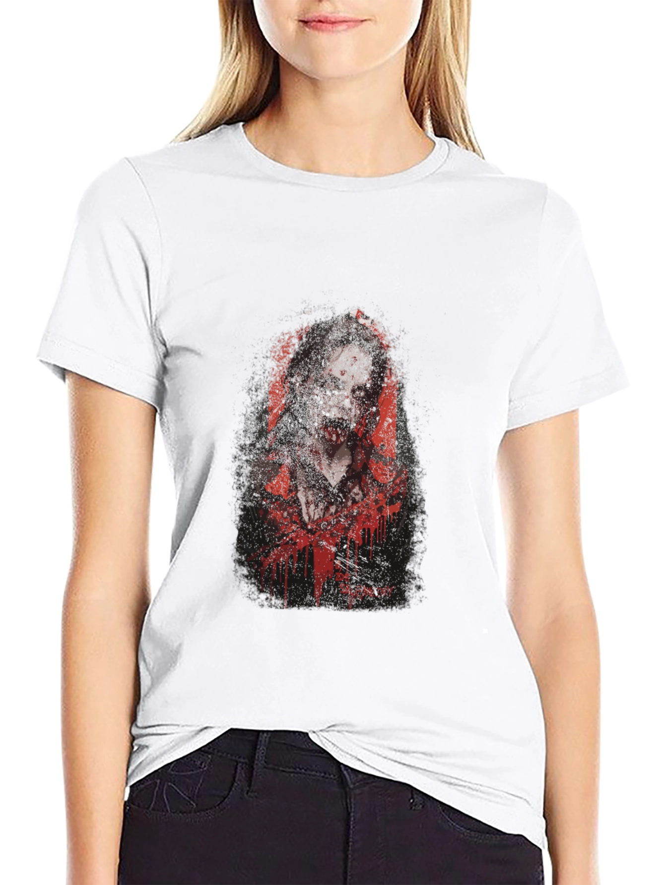 Zombie Graphic Print Tee - Black